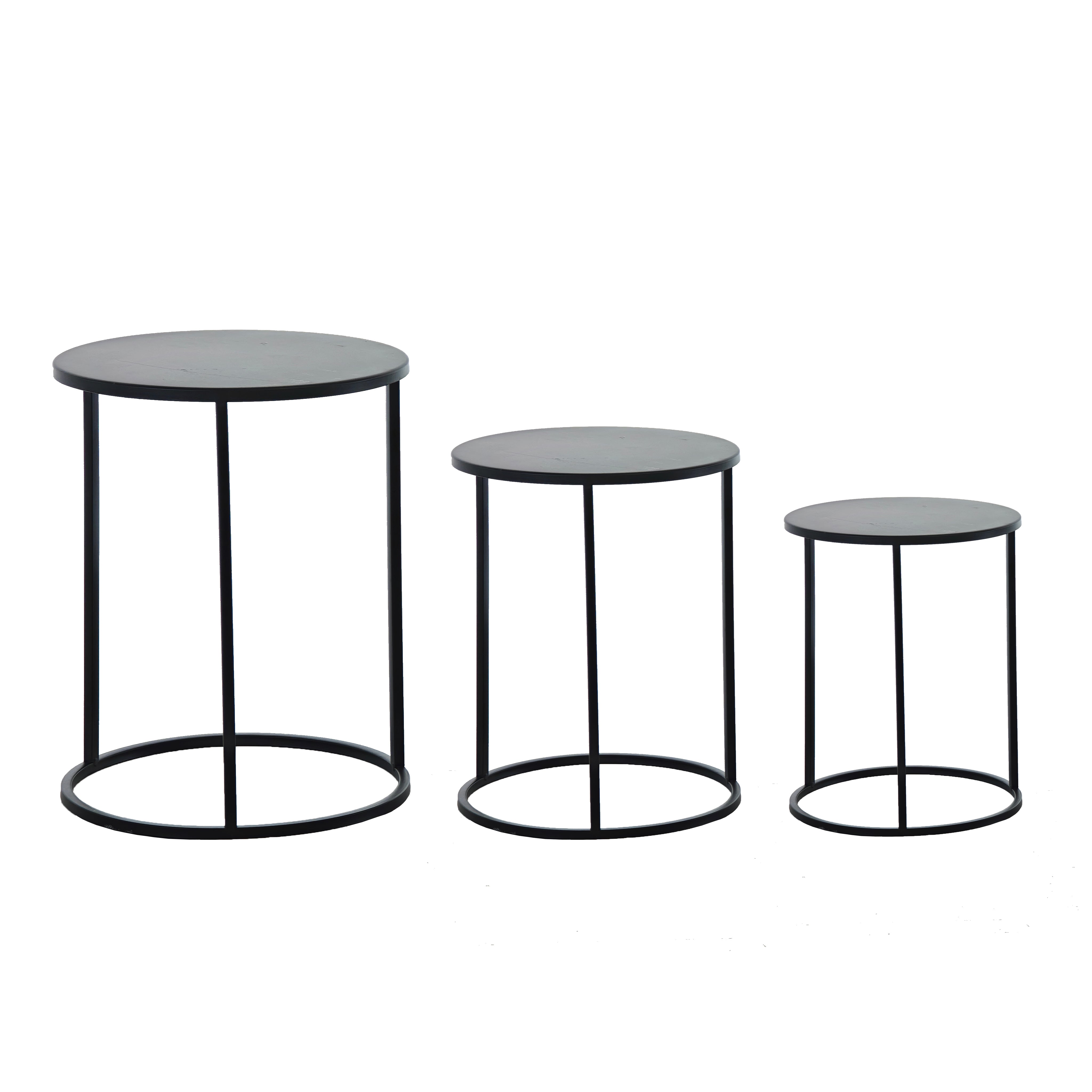 VESTIAMO CASA GIARDINO - Set 3 Colonnine in Metallo Nero