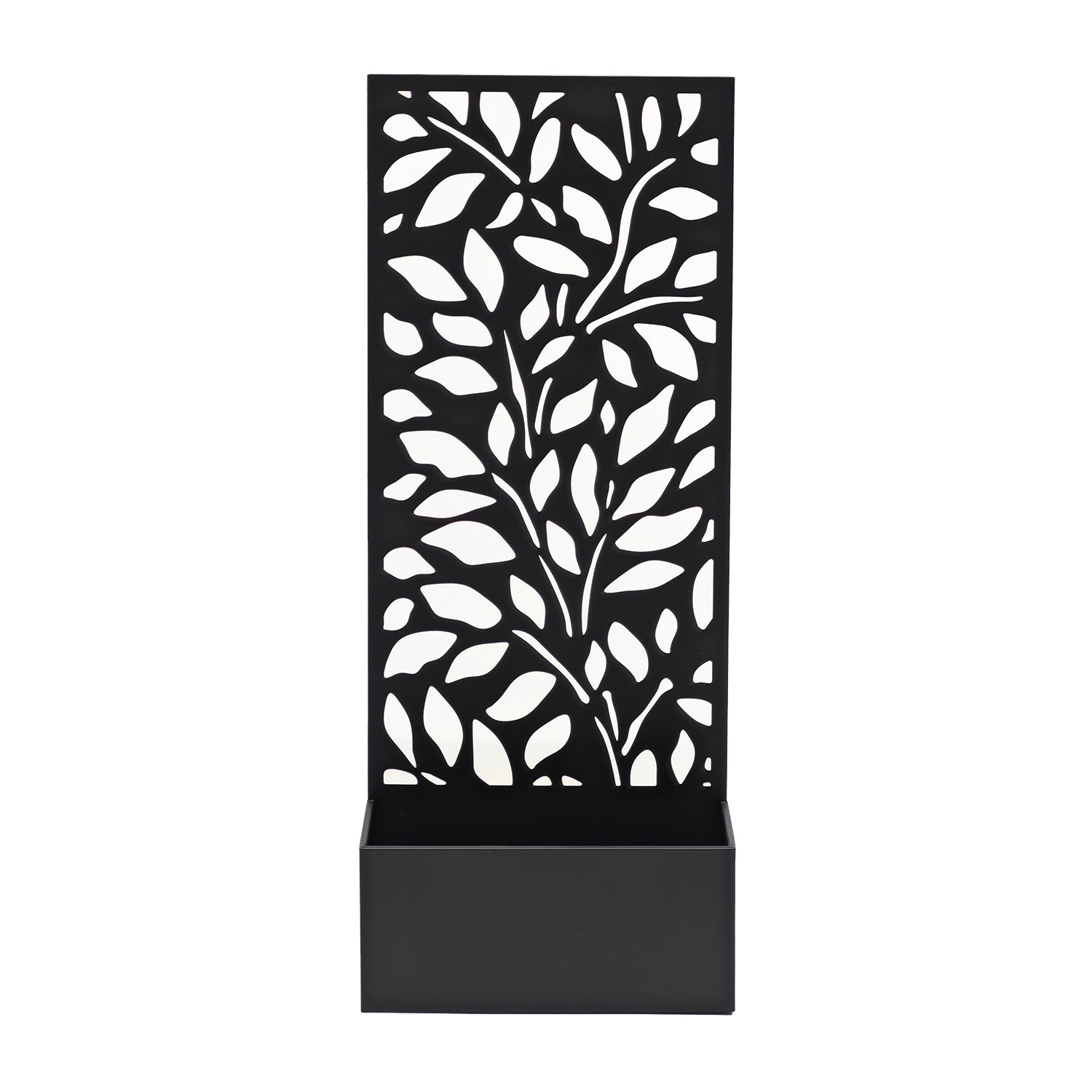 VESTIAMO CASA GIARDINO - Fioriera Rettangolare con Separé Nera - h110x45x20 cm