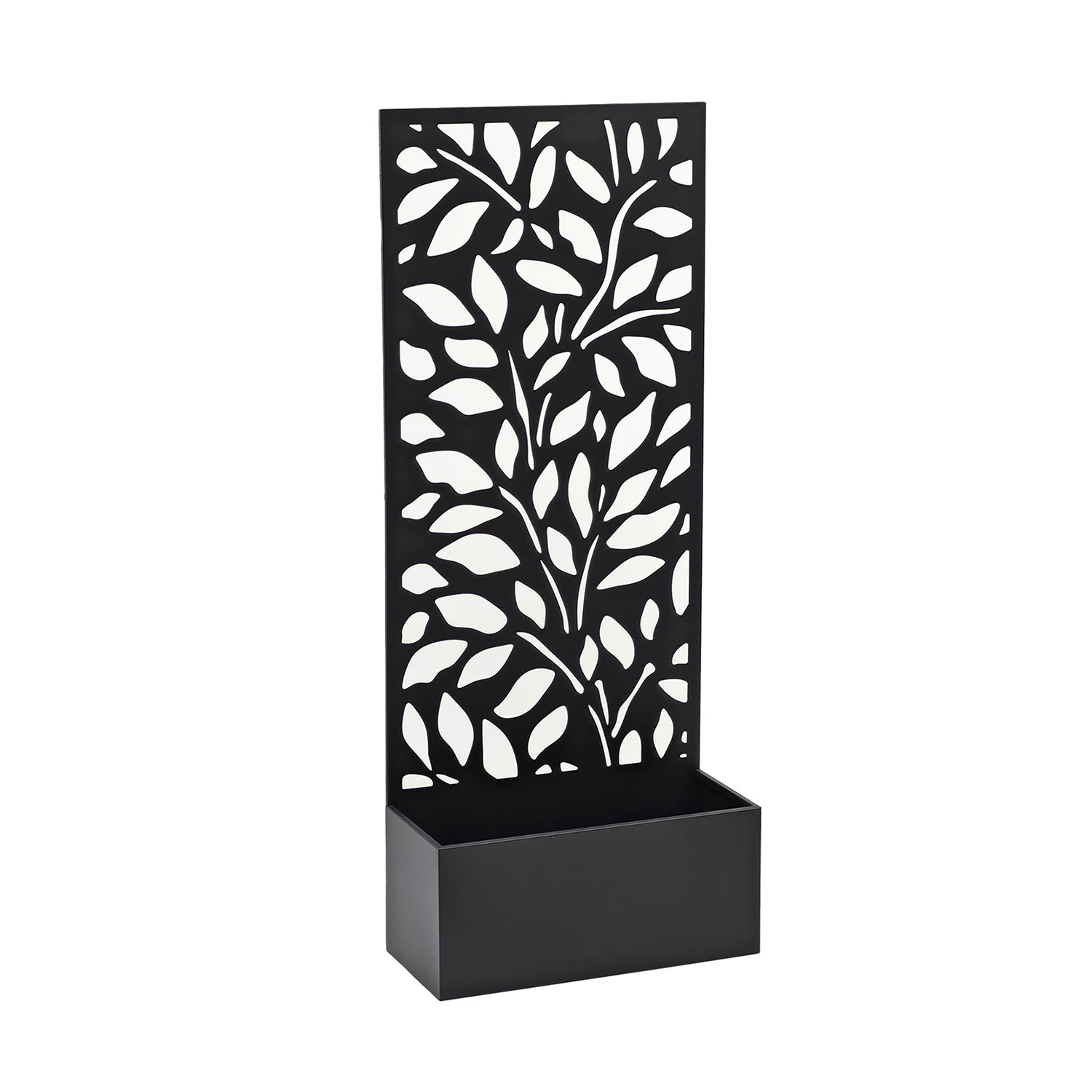 VESTIAMO CASA GIARDINO - Fioriera Rettangolare con Separé Nera - h110x45x20 cm