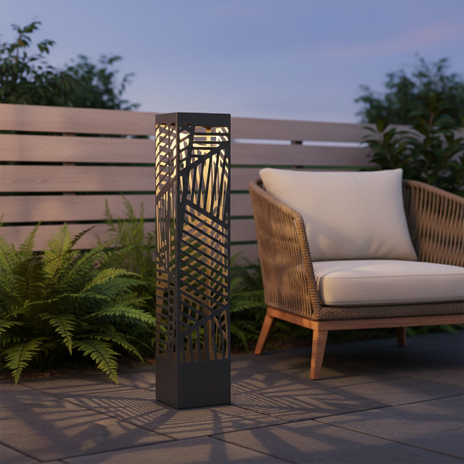 DICTROLUX - Lampada Solare Led da giardino in metallo Nera h100 cm