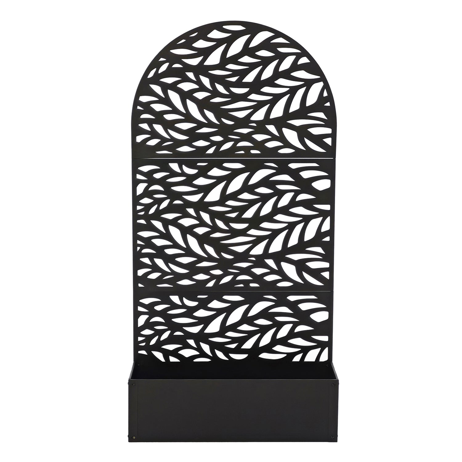 VESTIAMO CASA GIARDINO - Fioriera Rettangolare con Separé Decorativo Nera - h180x90x33 cm