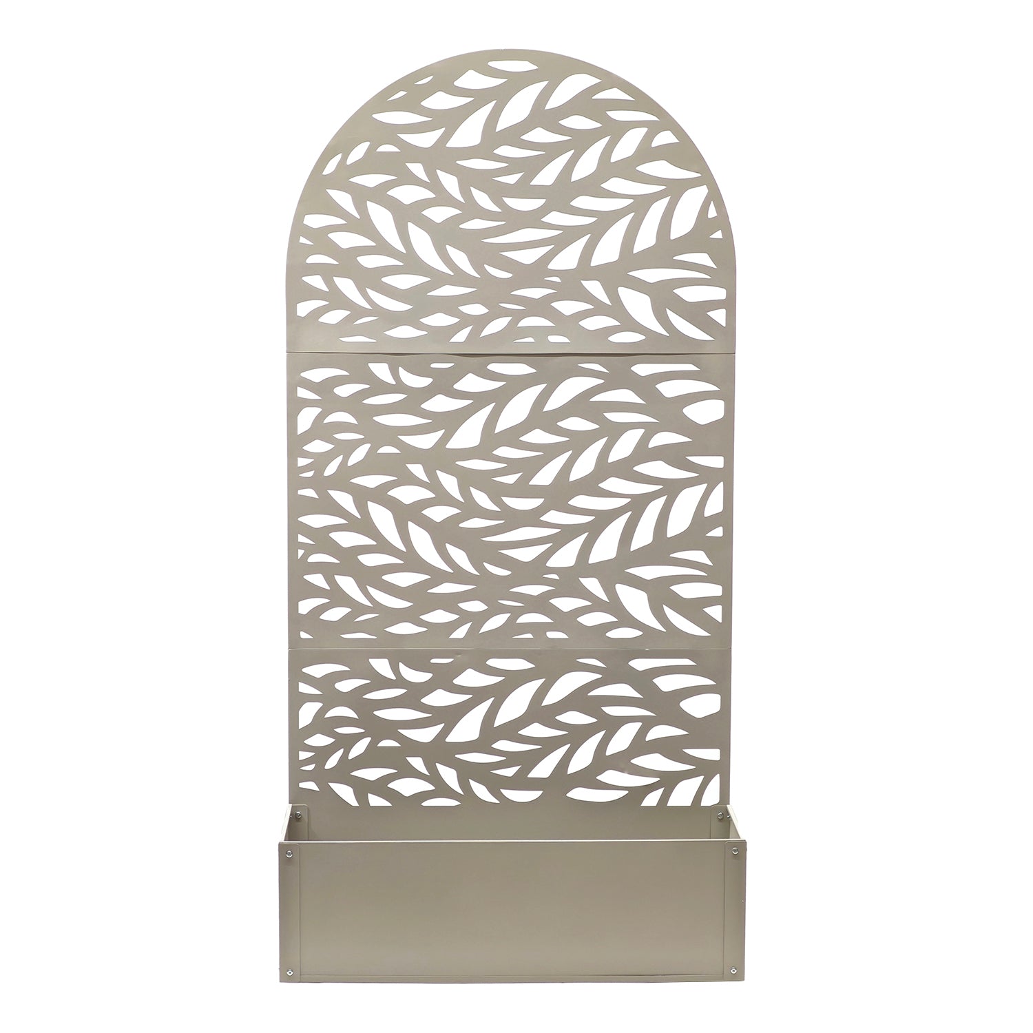 VESTIAMO CASA GIARDINO - Fioriera Rettangolare con Separé Decorativo Tortora - h180x90x33 cm