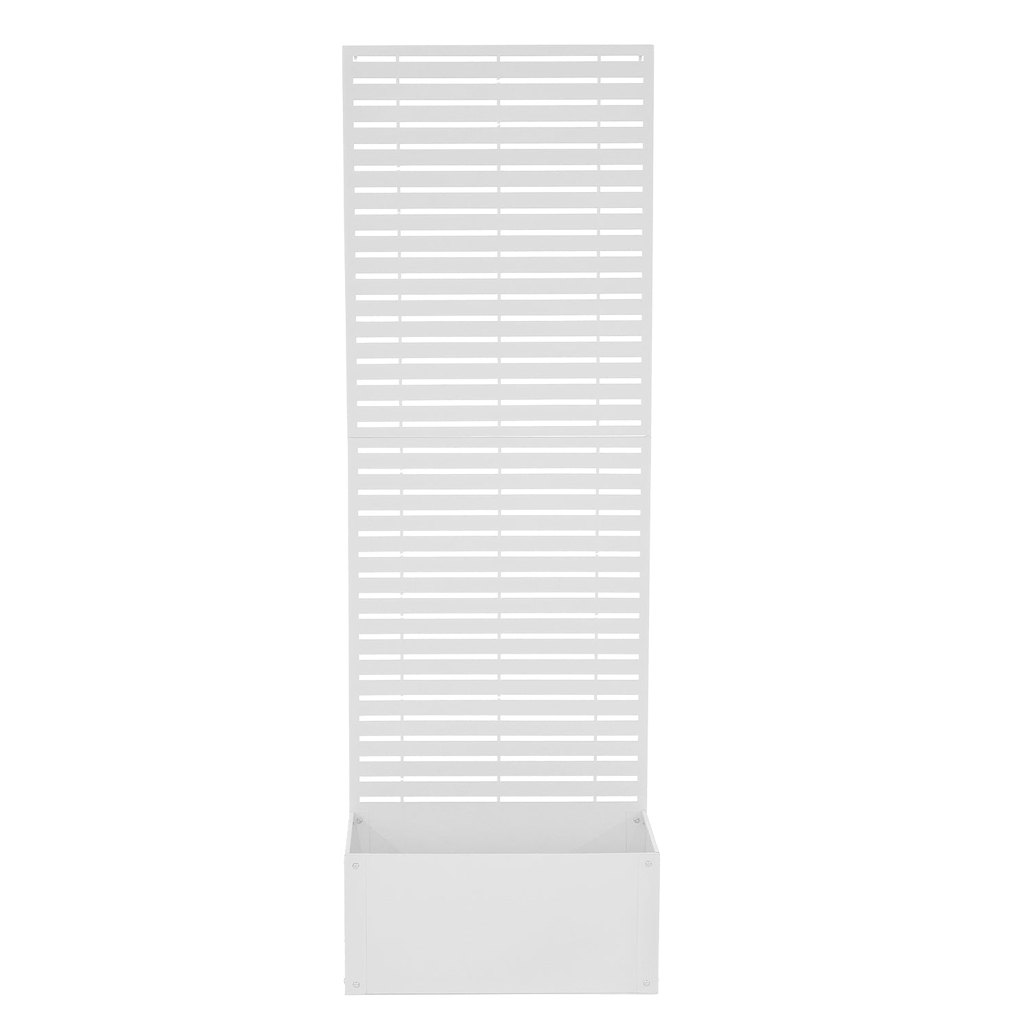 VESTIAMO CASA GIARDINO - Fioriera Rettangolare con Separé Decorativo Bianca - h180x60x33 cm