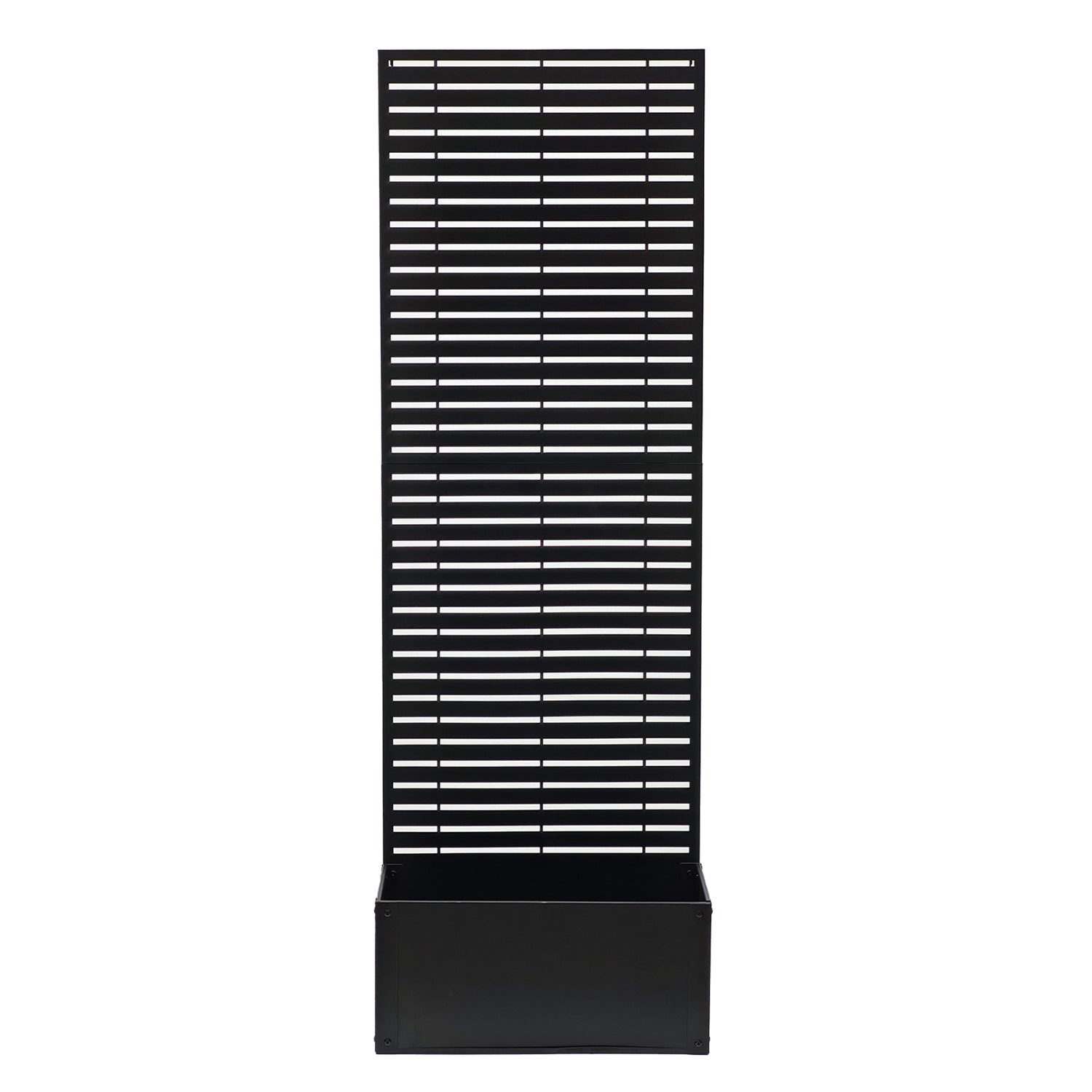 VESTIAMO CASA GIARDINO - Fioriera Rettangolare con Separé Decorativo Nera - h180x60x33 cm
