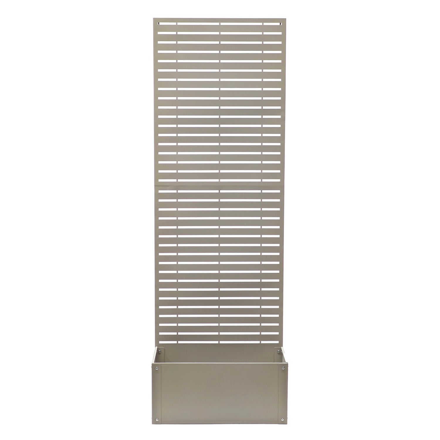 VESTIAMO CASA GIARDINO - Fioriera Rettangolare con Separé Decorativo Tortora - h180x60x33 cm