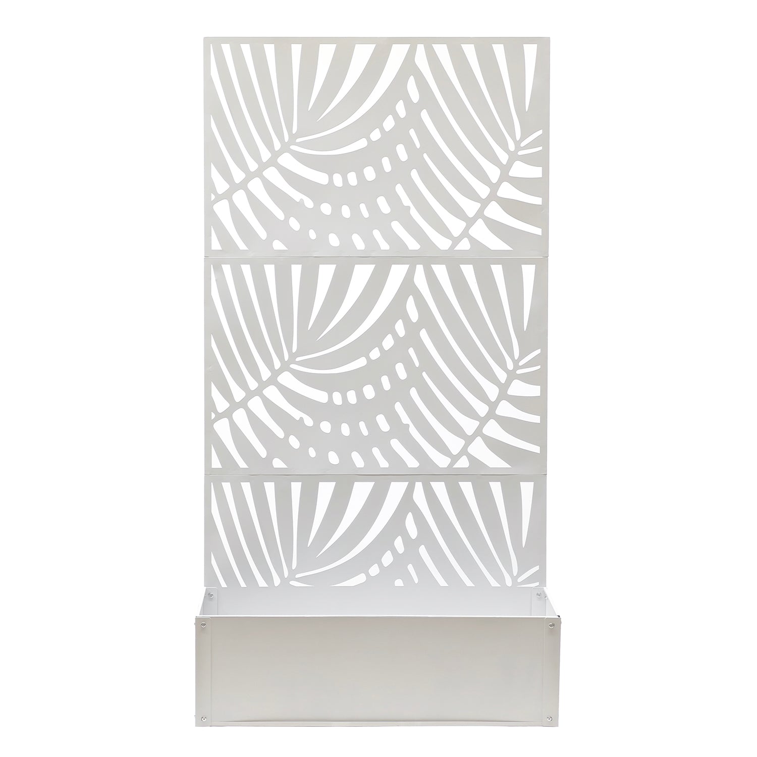 VESTIAMO CASA GIARDINO - Fioriera Rettangolare con Separé Decorativo Bianca - h173x92x33 cm