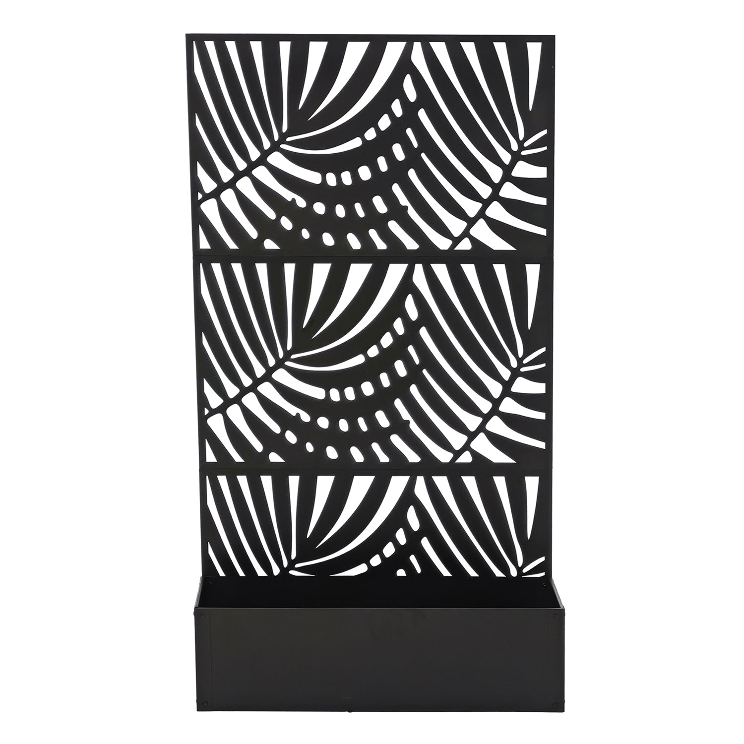 VESTIAMO CASA GIARDINO - Fioriera Rettangolare con Separé Decorativo Nera - h173x92x33 cm