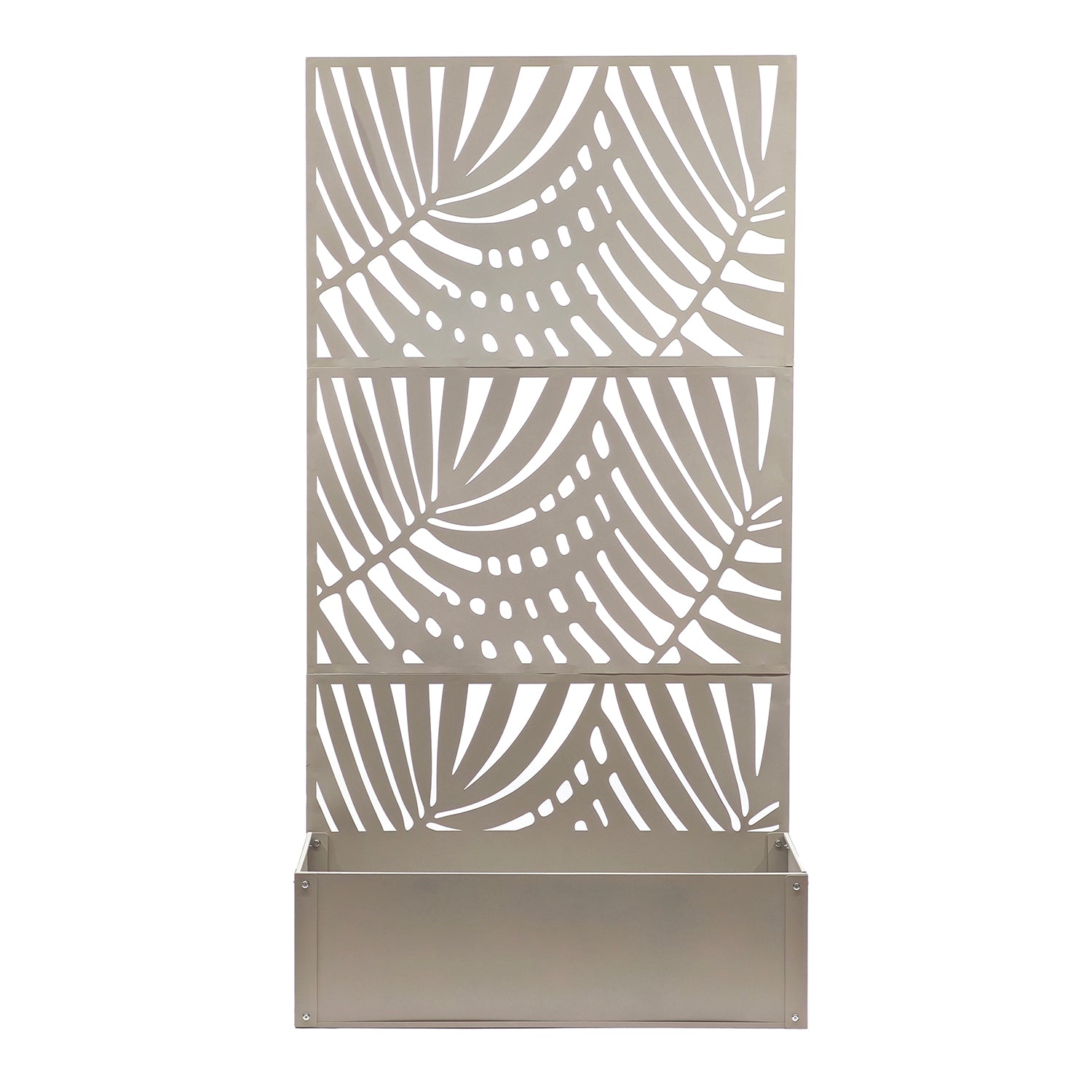VESTIAMO CASA GIARDINO - Fioriera Rettangolare con Separé Decorativo Tortora - h173x92x33 cm