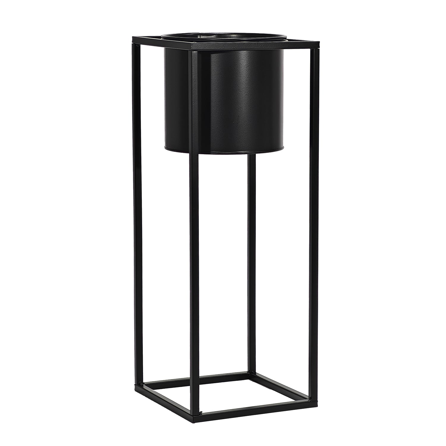 VESTIAMO CASA GIARDINO - Fioriera da Giardino in Metallo Nero h50x19x19,5 cm