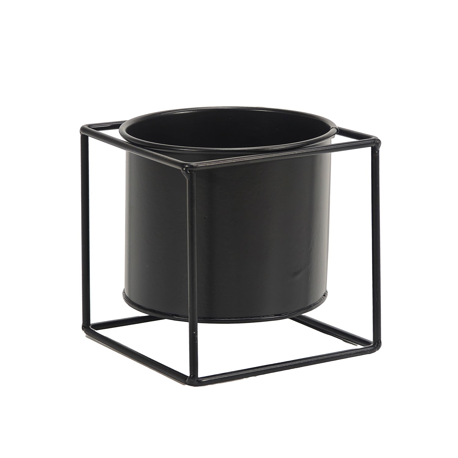 VESTIAMO CASA GIARDINO - Portavaso in Metallo Nero h13x13x13 cm