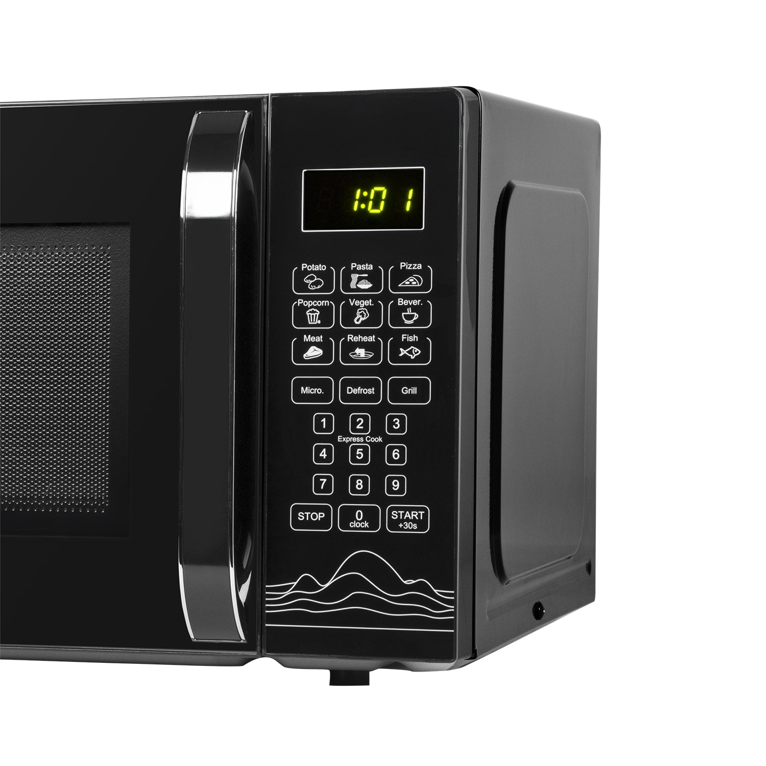 DICTROLUX - Forno Microonde Digitale con Grill 28 litri Cosmo Black 1200 Watt