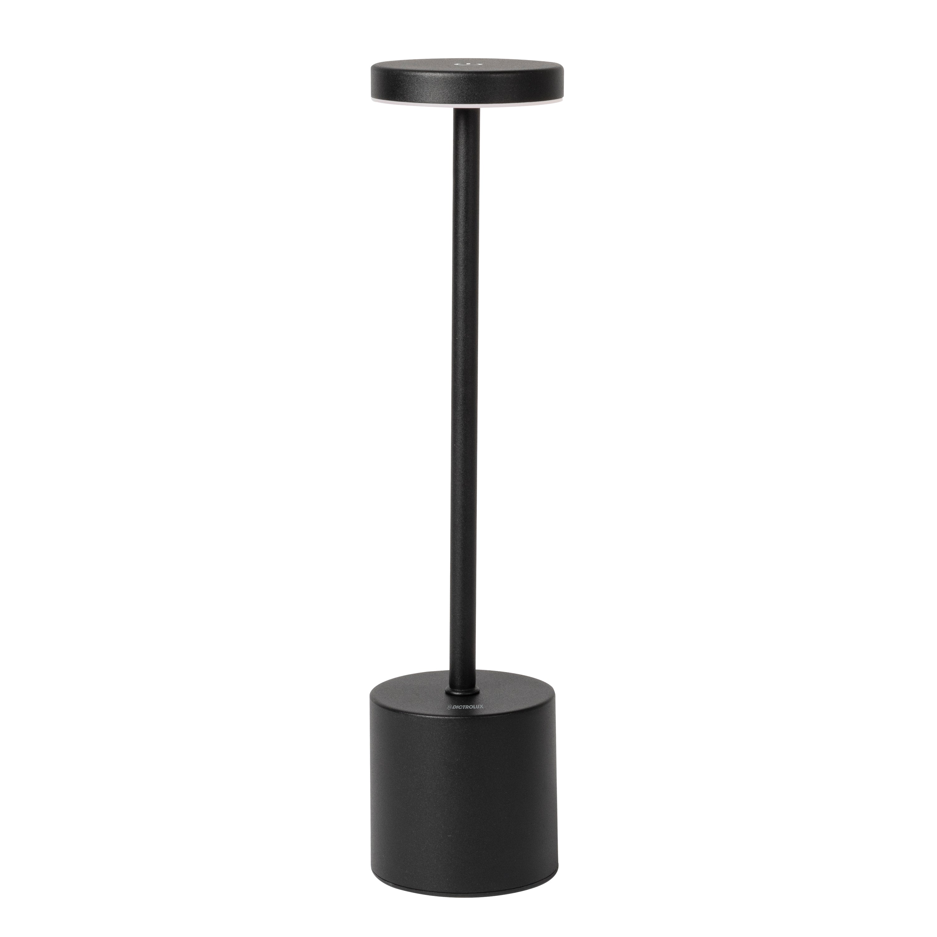 DICTROLUX - Lampada da tavolo a Led Touch Dimmerabile Ricaricabile Sotylia Black - h35 cm diametro 8 cm