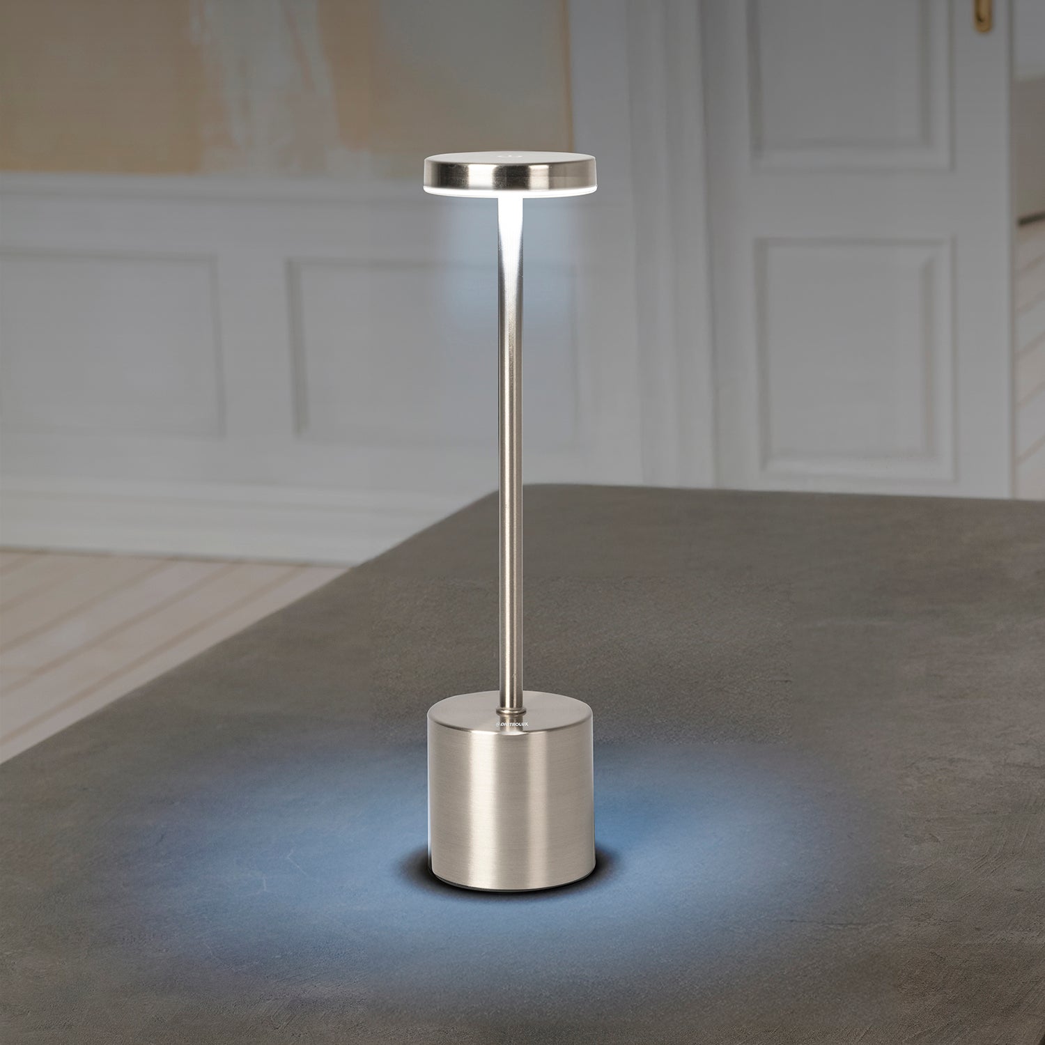 DICTROLUX - Lampada da tavolo a Led Touch Dimmerabile Ricaricabile Sotylia Grey - h35 cm diametro 8 cm