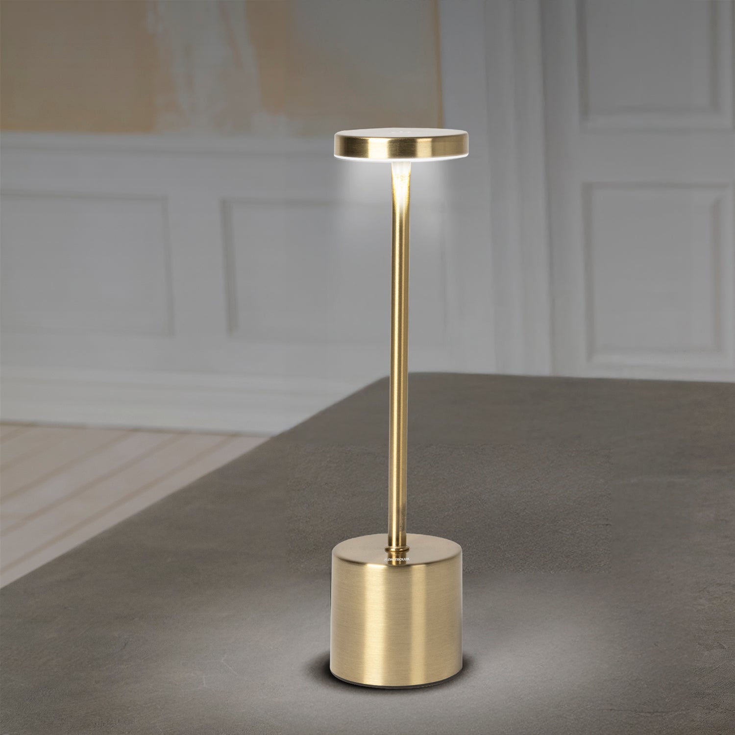 DICTROLUX - Lampada da tavolo a Led Touch Dimmerabile Ricaricabile Sotylia Gold - h35 cm diametro 8 cm