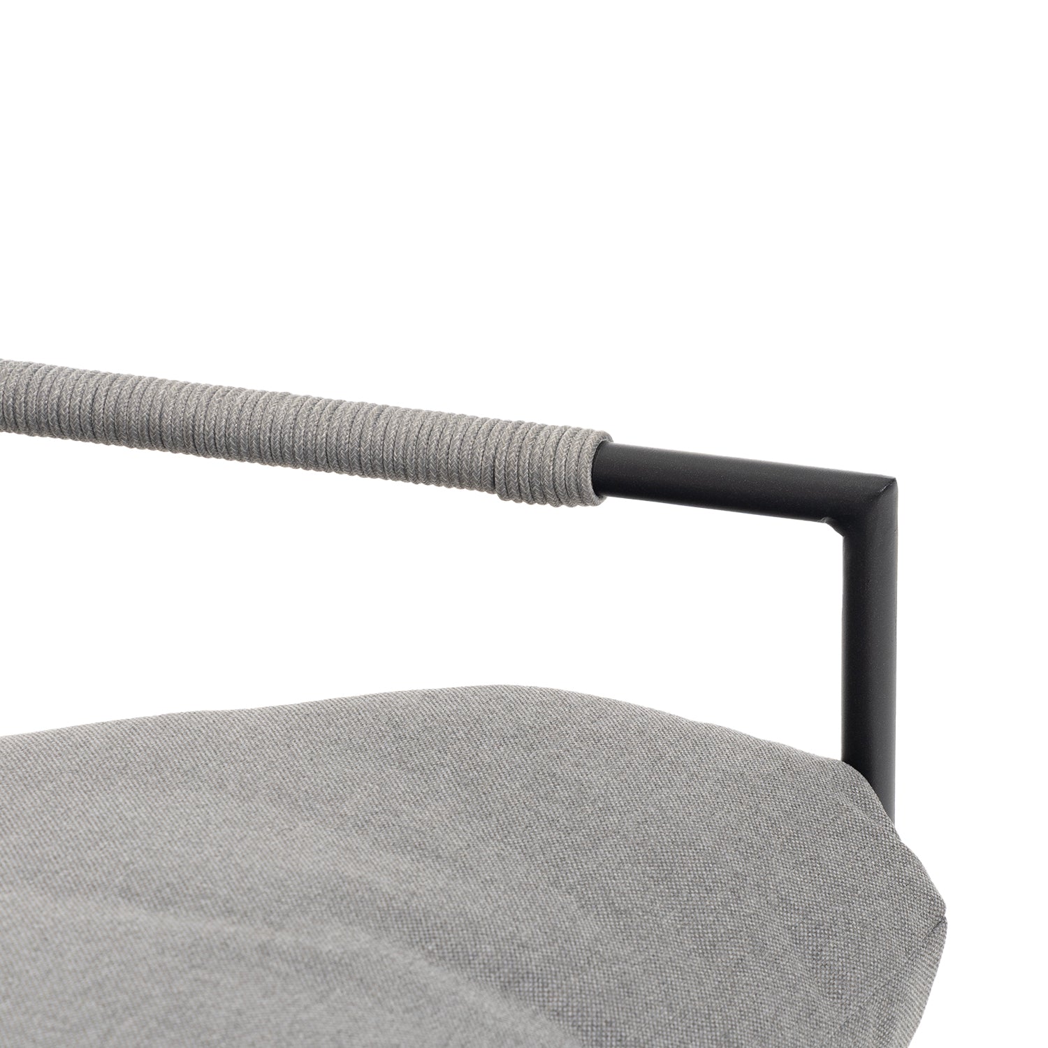 VESTIAMO CASA GIARDINO - Set da giardino 4 pezzi con Struttura in Acciaio Antracite, top in vetro e cuscini Grigio Chiaro