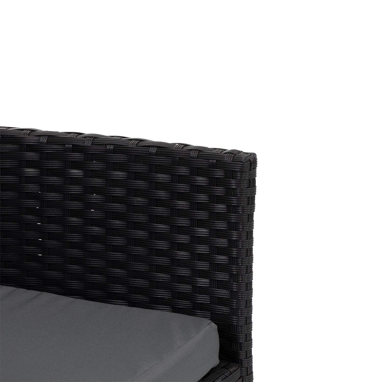 VESTIAMO CASA GIARDINO - Set da giardino 4 pezzi Antracite Rattan sintetico con struttura in acciaio, top in vetro e cuscini Grigio Scuro