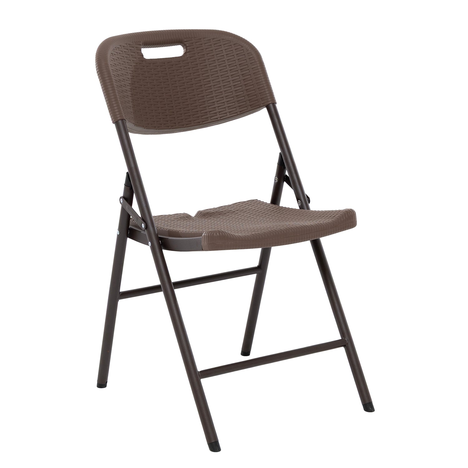 VESTIAMO CASA GIARDINO - Sedia da giardino Richiudibile Effetto Rattan Marrone - h83x46x53 cm