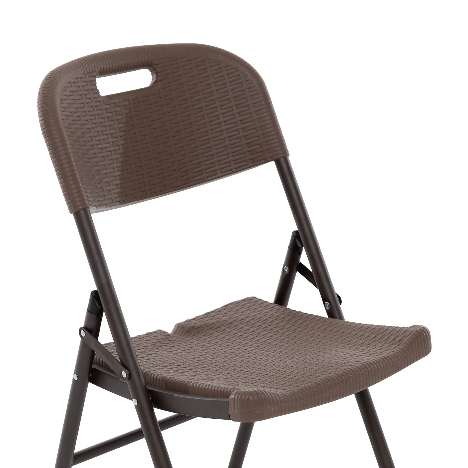 VESTIAMO CASA GIARDINO - Sedia da giardino Richiudibile Effetto Rattan Marrone - h83x46x53 cm