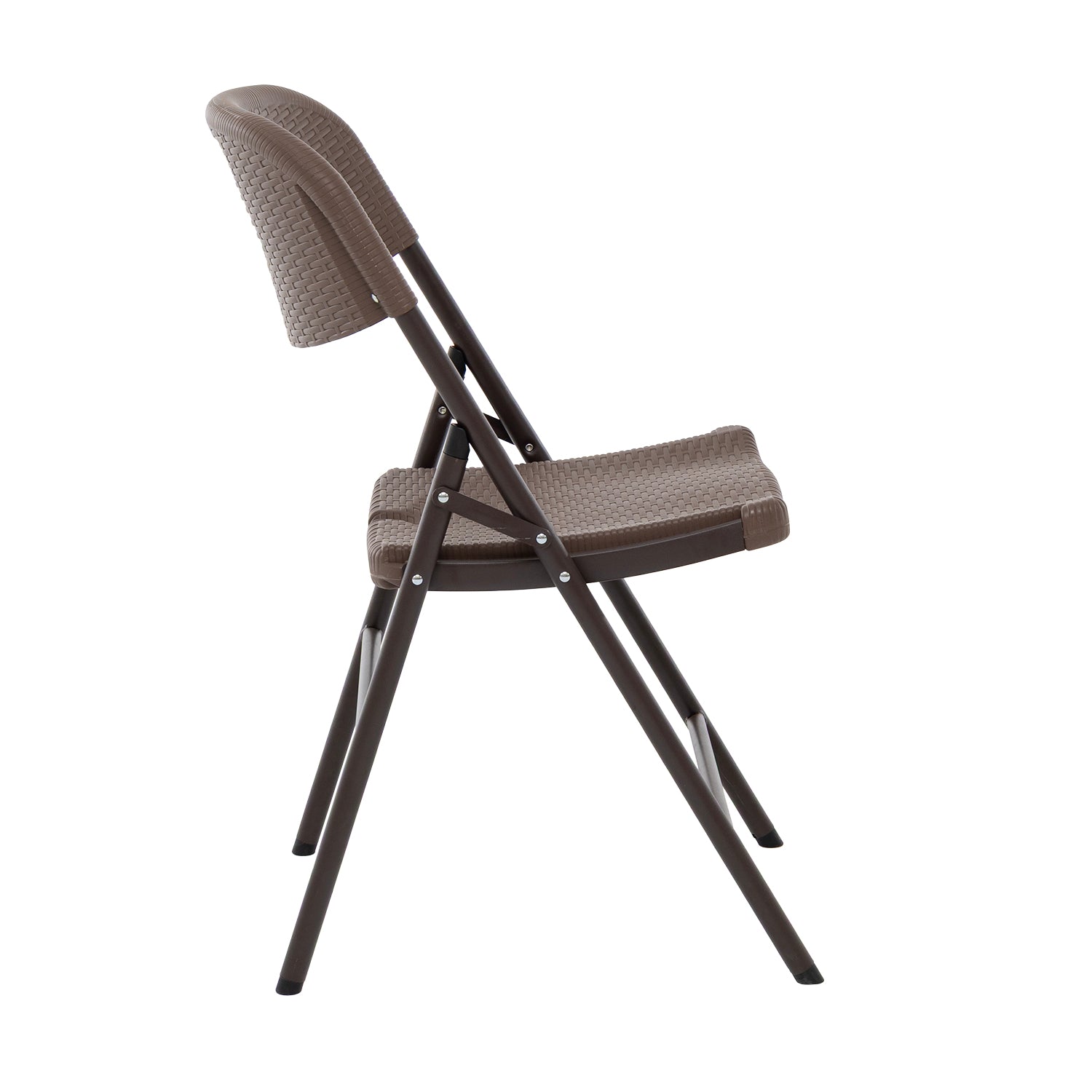 VESTIAMO CASA GIARDINO - Sedia da giardino Richiudibile Effetto Rattan Marrone - h83x46x53 cm