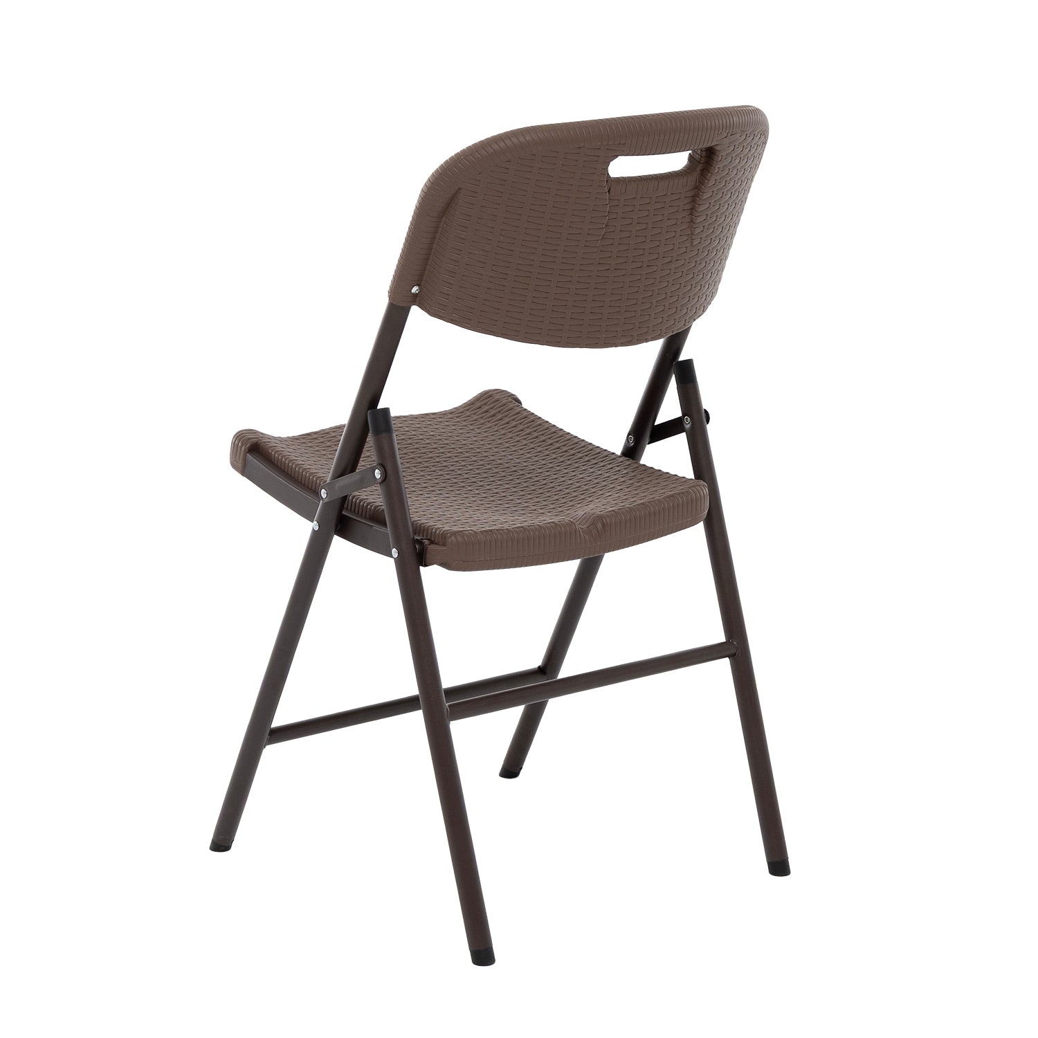 VESTIAMO CASA GIARDINO - Sedia da giardino Richiudibile Effetto Rattan Marrone - h83x46x53 cm