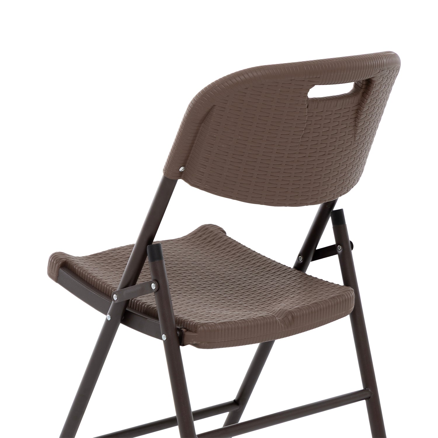 VESTIAMO CASA GIARDINO - Sedia da giardino Richiudibile Effetto Rattan Marrone - h83x46x53 cm