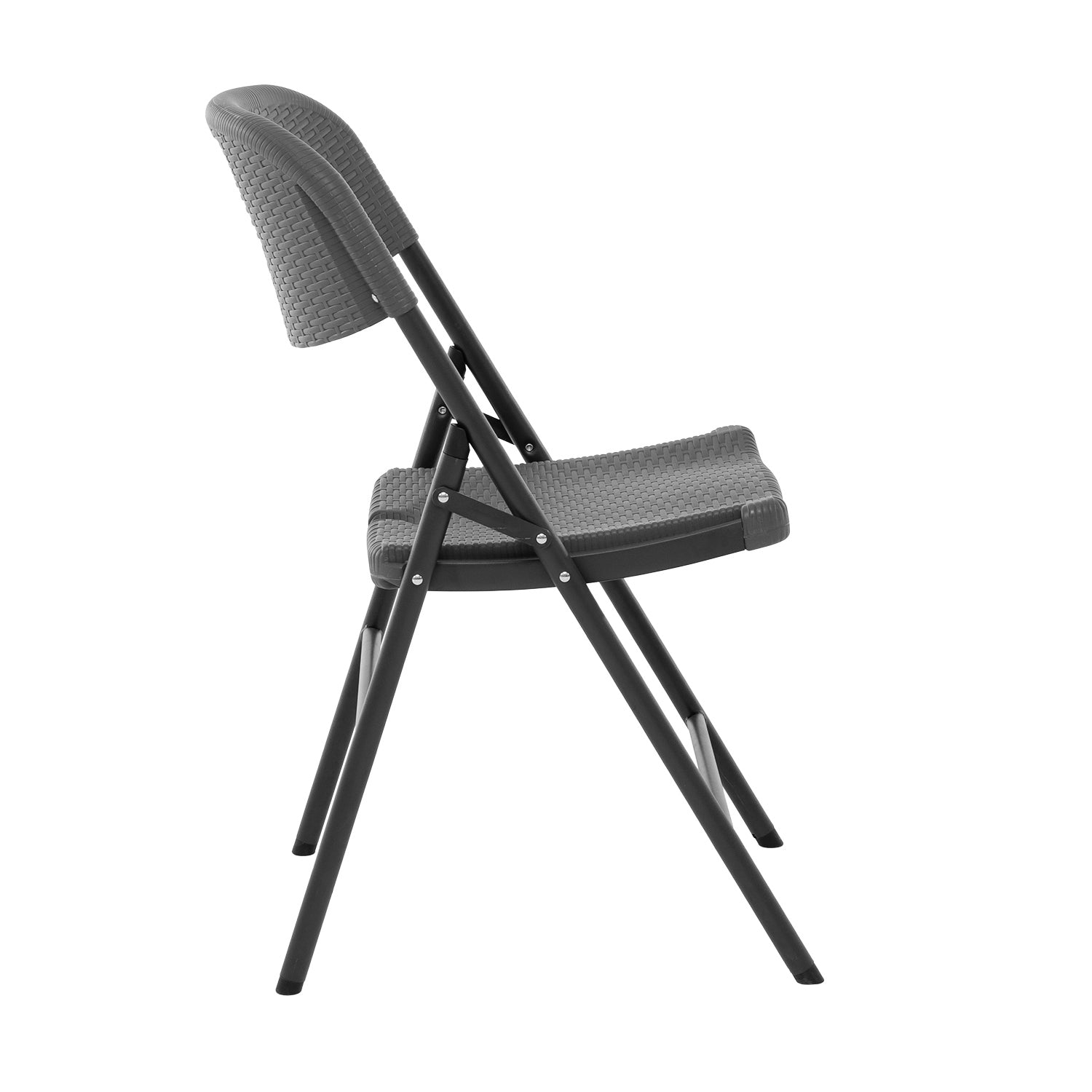 VESTIAMO CASA GIARDINO - Sedia da giardino Richiudibile Effetto Rattan Antracite - h83x46x53 cm