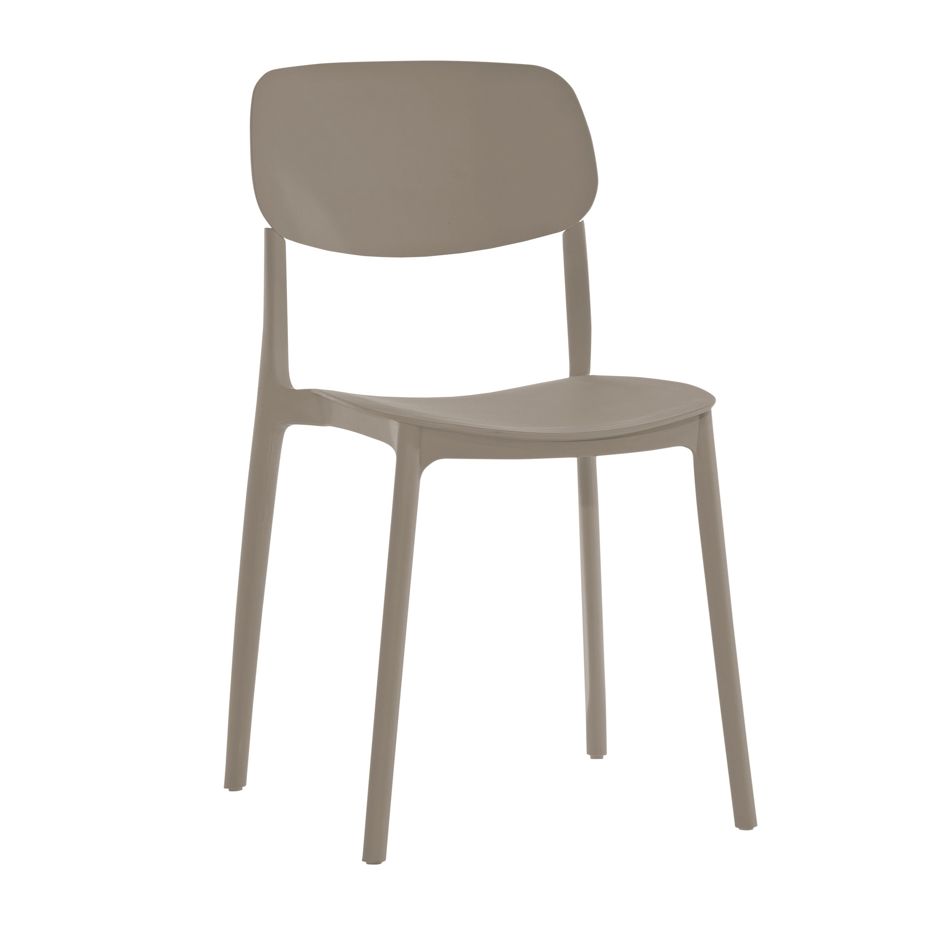 VESTIAMO CASA - Sedia in Polipropilene Tortora - h78,5x48,5x38 cm