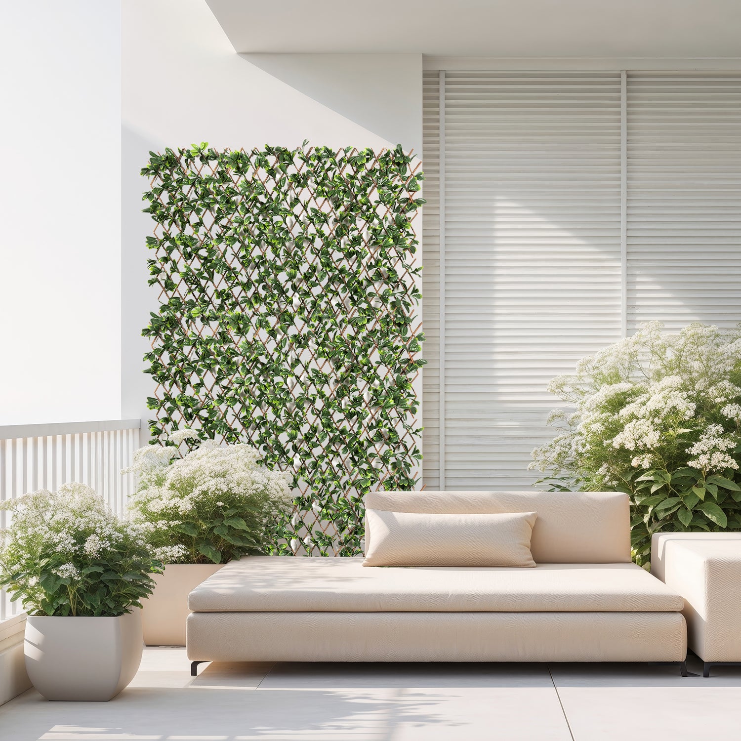 VESTIAMO CASA GIARDINO - Siepe Artificiale Estensibile Foglie di Mirto Cerato h90x180 cm