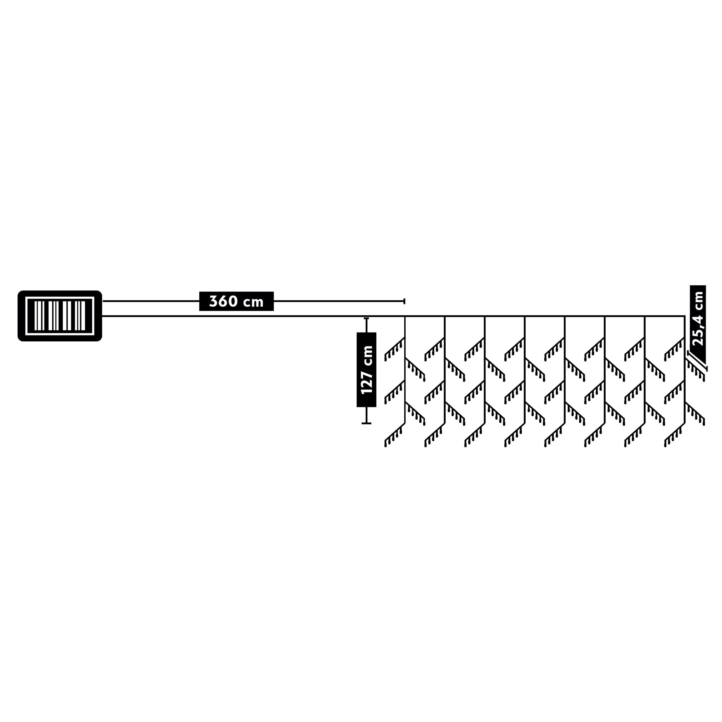 DICTROLUX - Catena luminosa per ombrellone 200 luci led con pannello solare da esterno