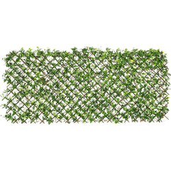 VESTIAMO CASA GIARDINO - Siepe Artificiale con foglie - Estensibile da h90x180 cm fino a max h58x232 cm