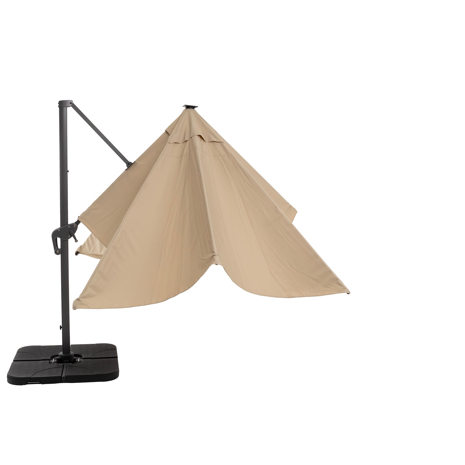 VESTIAMO CASA GIARDINO - Ombrellone da giardino con LED e Pannello Solare Ecru 3x4 metri