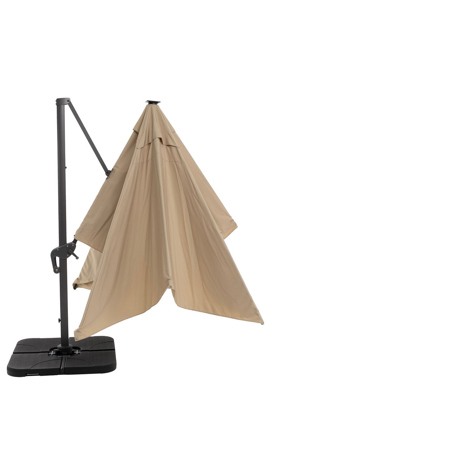 VESTIAMO CASA GIARDINO - Ombrellone da giardino con LED e Pannello Solare Ecru 3x4 metri