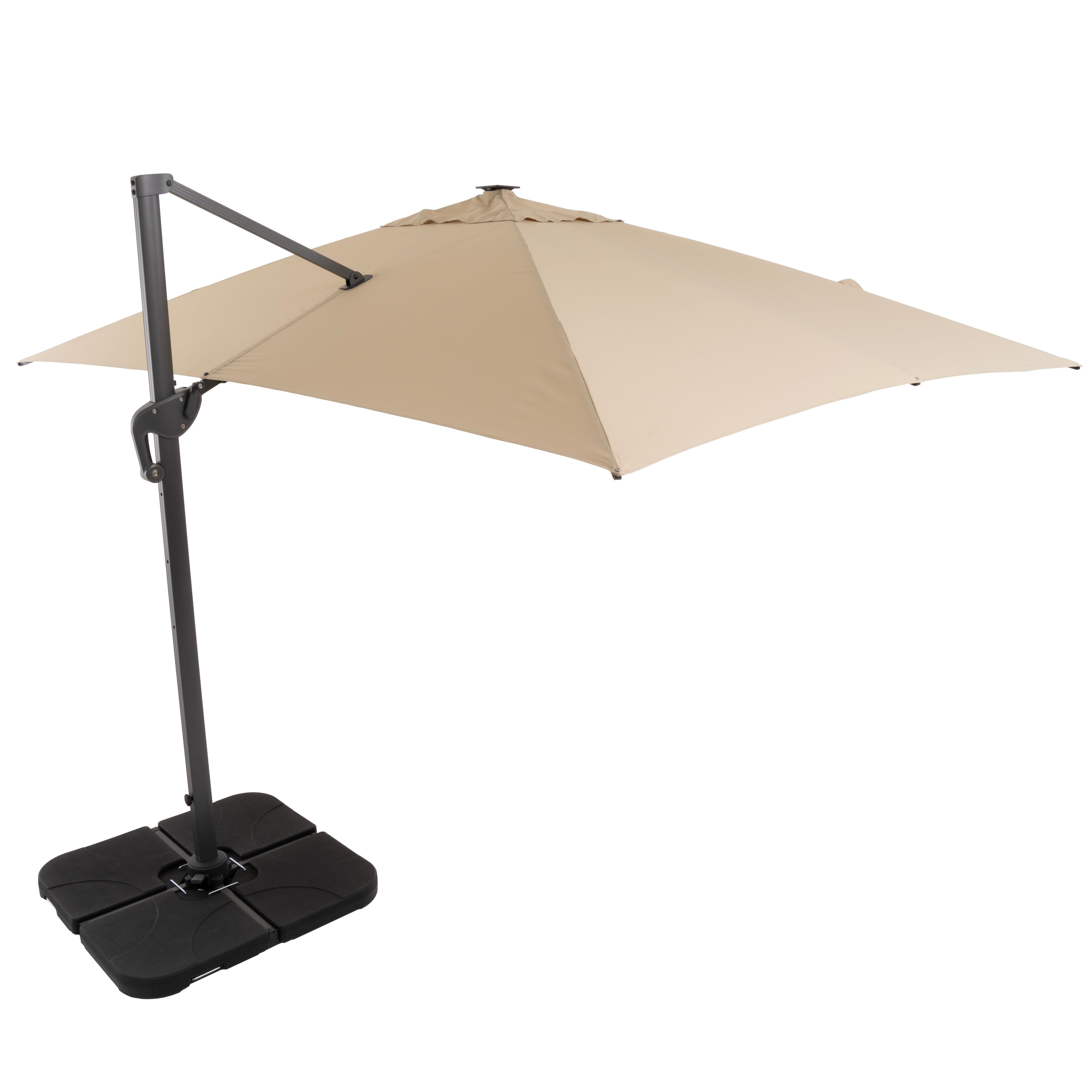 VESTIAMO CASA GIARDINO - Ombrellone da giardino con LED e Pannello Solare Ecru 3x4 metri