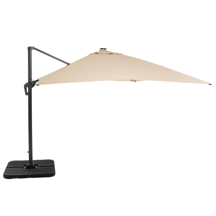VESTIAMO CASA GIARDINO - Ombrellone da giardino con LED e Pannello Solare Ecru 3x4 metri