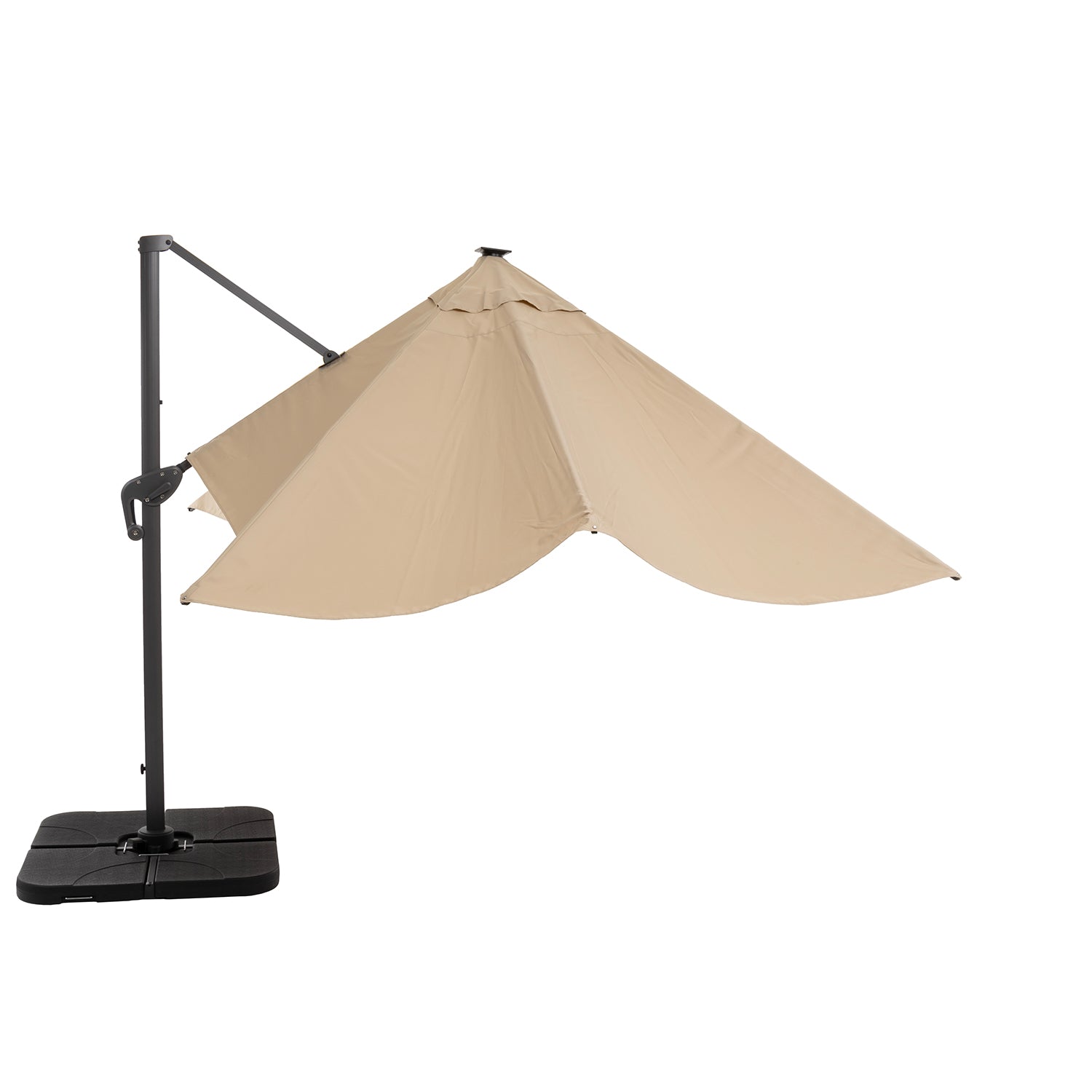 VESTIAMO CASA GIARDINO - Ombrellone da giardino con LED e Pannello Solare Ecru 3x4 metri