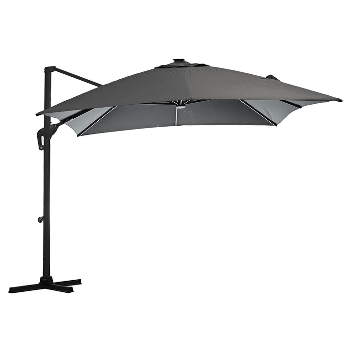 VESTIAMO CASA GIARDINO - Ombrellone da giardino con LED e Pannello Solare Grigio 3x4 metri