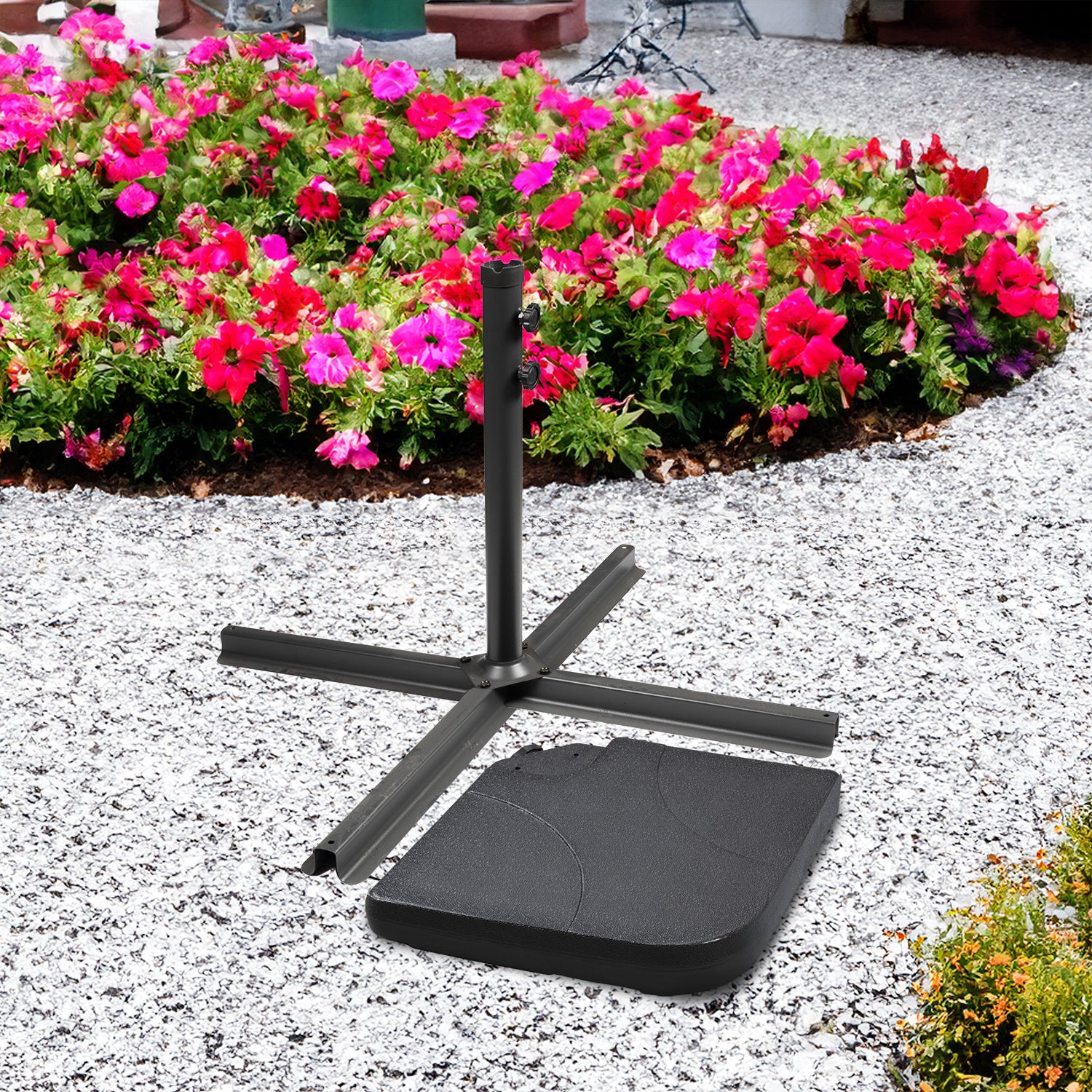 VESTIAMO CASA GIARDINO - Base per Ombrellone 50x50 cm – Stabile e Riempibile fino a 15 kg