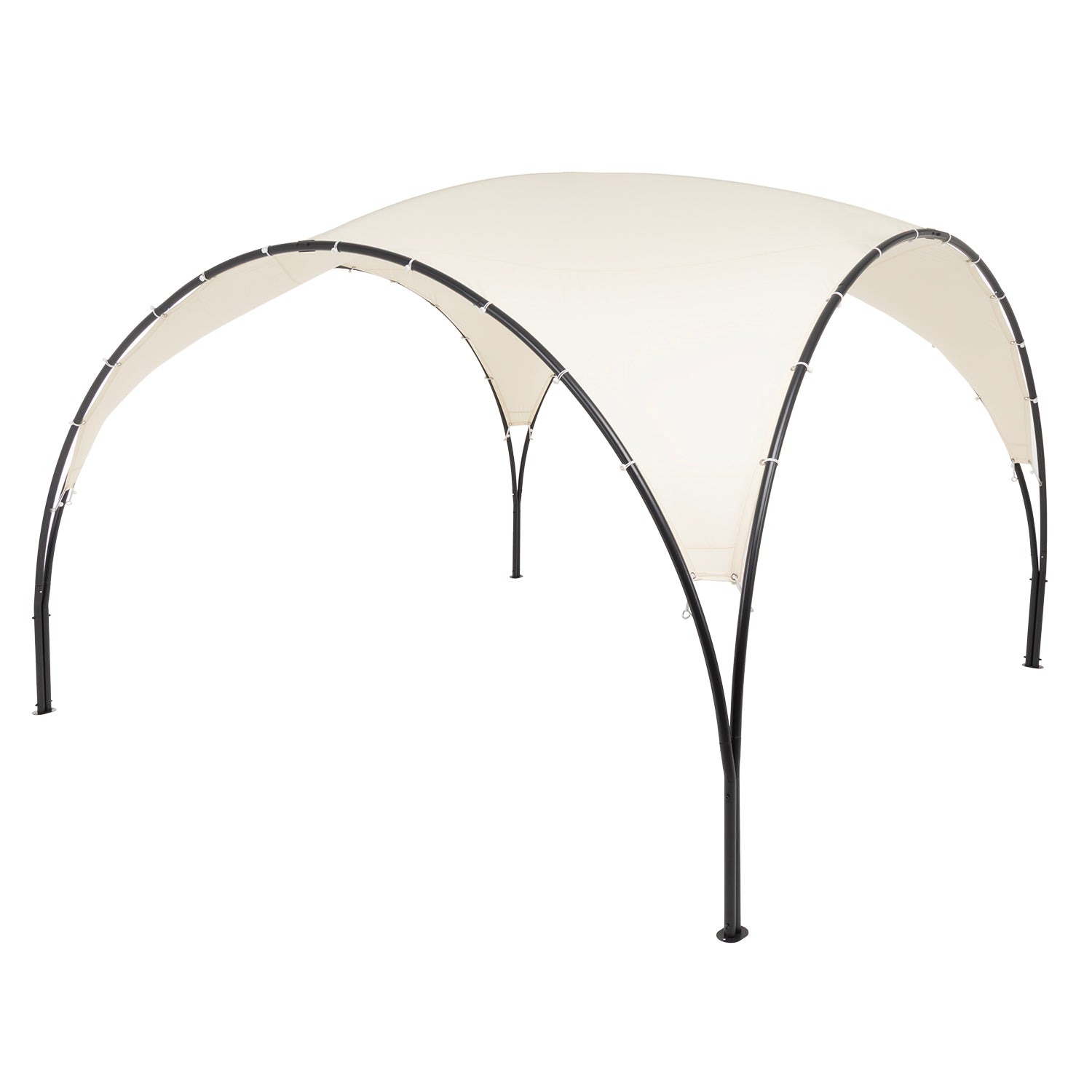 VESTIAMO CASA GIARDINO - Gazebo da giardino in Acciaio Antracite con Telo in Poliestere Écru 3,8x3,8 metri