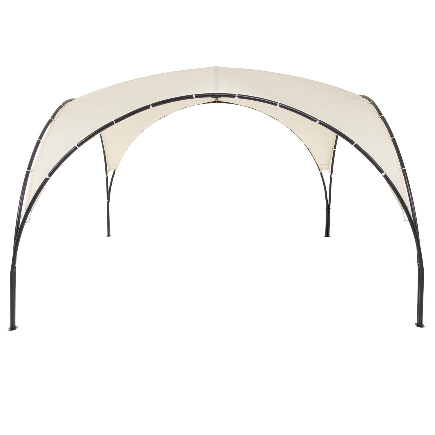 VESTIAMO CASA GIARDINO - Gazebo da giardino in Acciaio Antracite con Telo in Poliestere Écru 3,8x3,8 metri