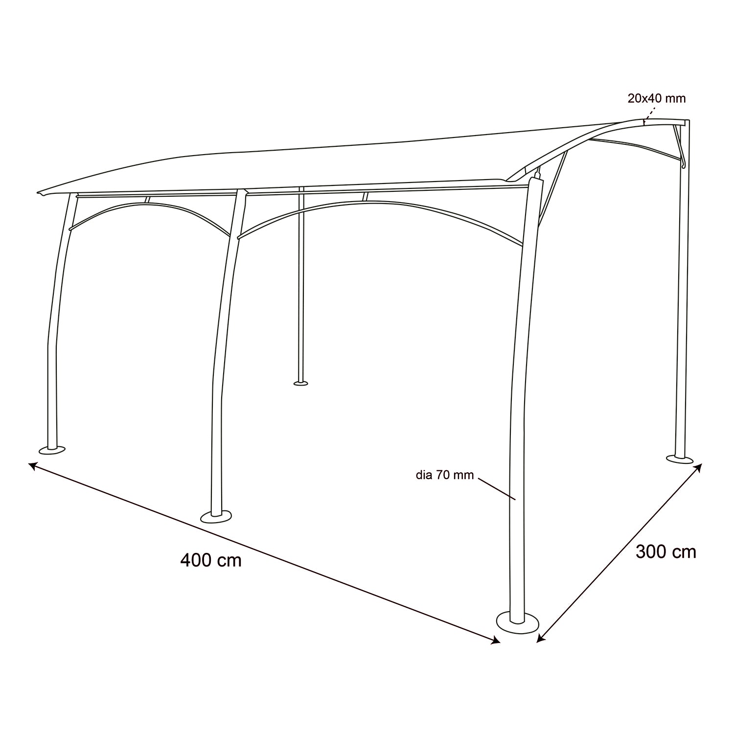 VESTIAMO CASA GIARDINO - Gazebo Pergola Ecrù 3x4 metri