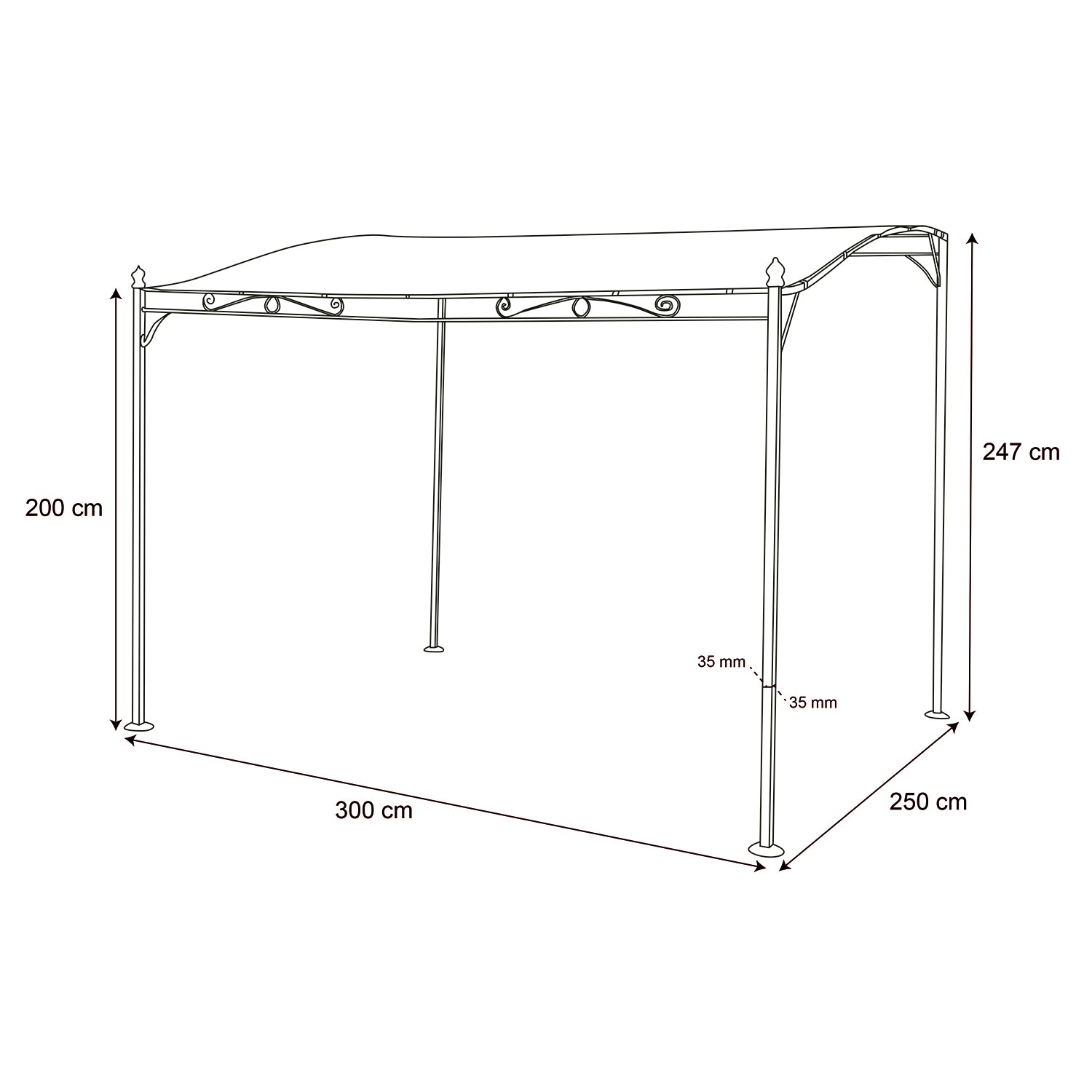 VESTIAMO CASA GIARDINO - Gazebo Veranda con telo Ècru 2,5x3 metri