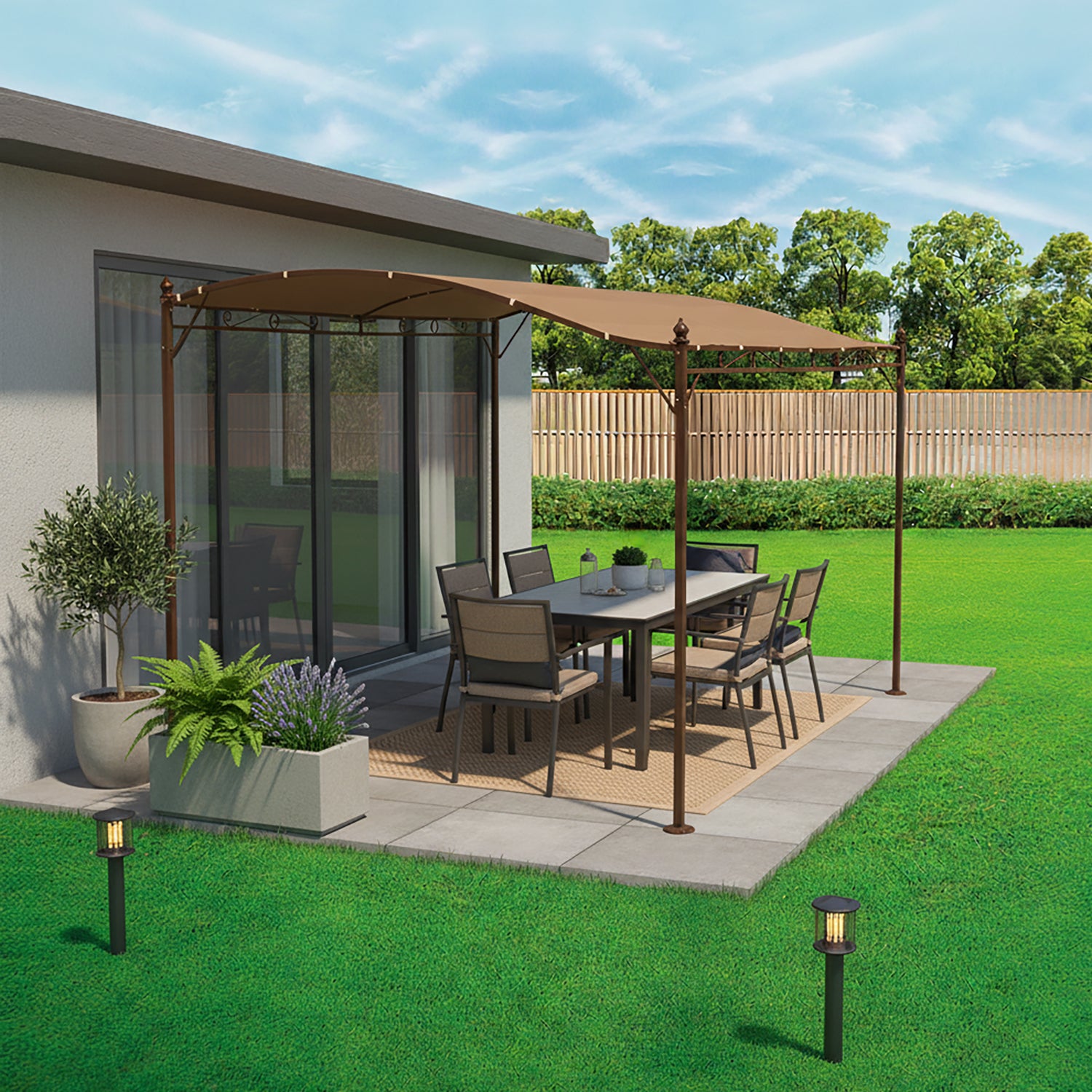 VESTIAMO CASA GIARDINO - Gazebo Veranda con telo Camel 2,5x3 metri