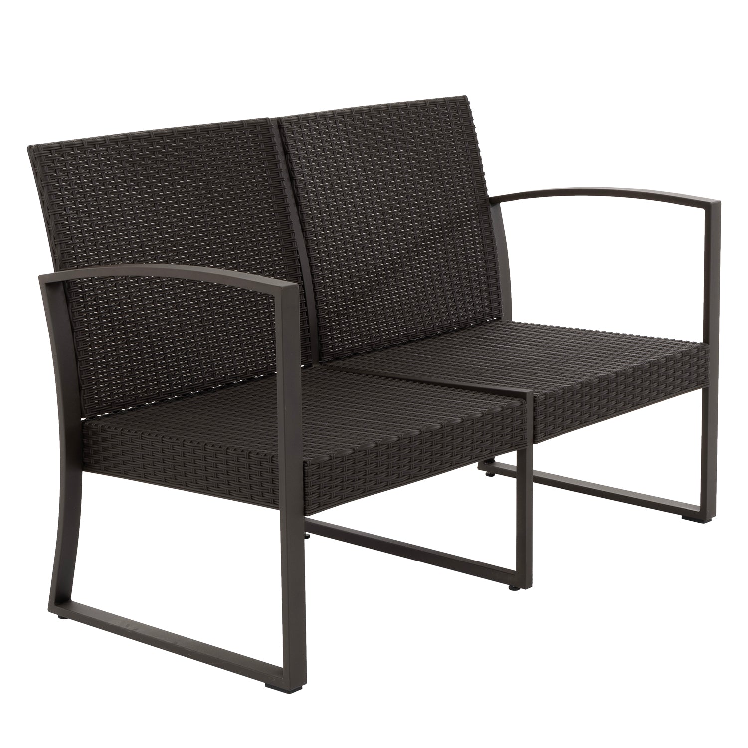 VESTIAMO CASA GIARDINO - Set giardino con 2 sedie panchina e tavolino colore marrone