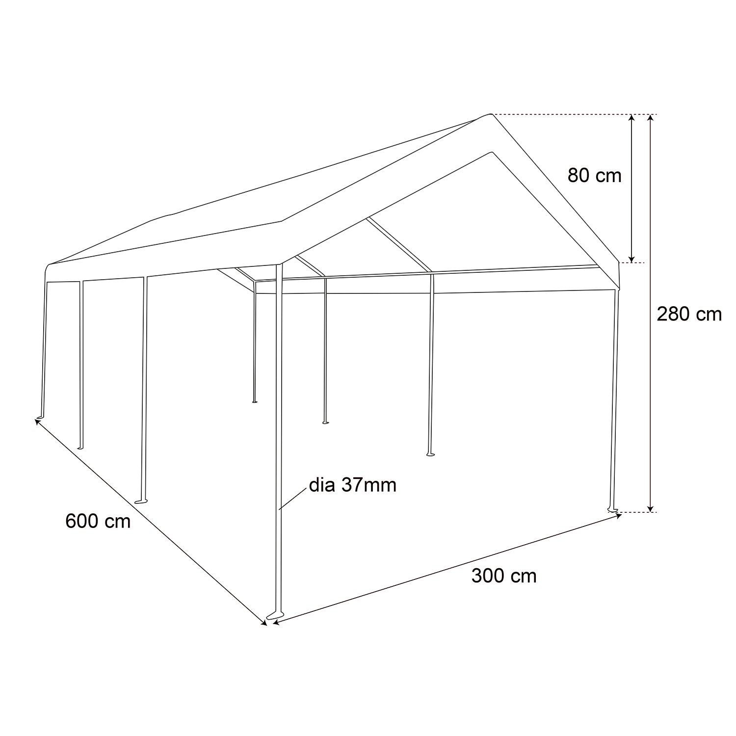 VESTIAMO CASA GIARDINO - Gazebo da Giardino Bianco 3x6 metri