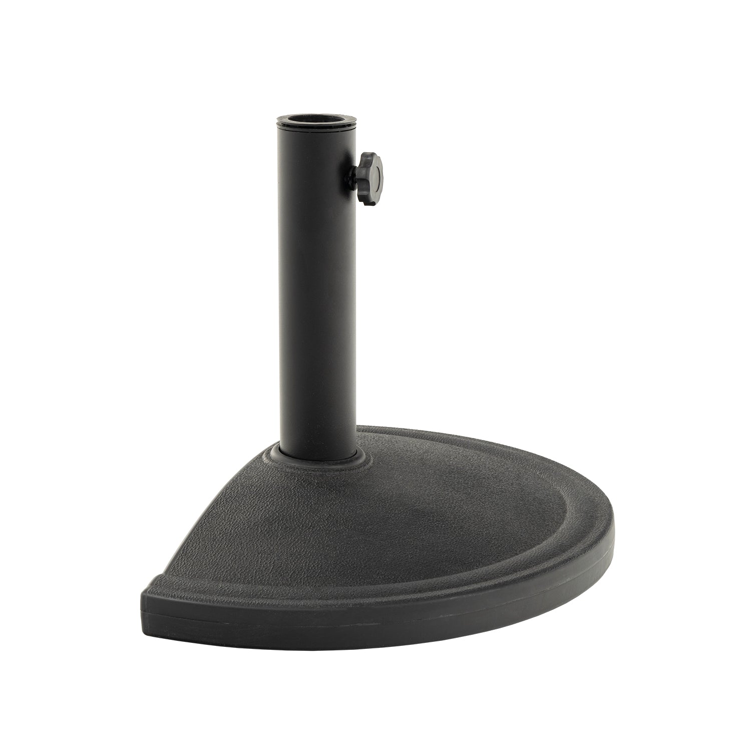 VESTIAMO CASA GIARDINO - Base Ombrellone semicircolare a parete nera in polietilene e cemento 8 kg - h7x46,5x28 cm