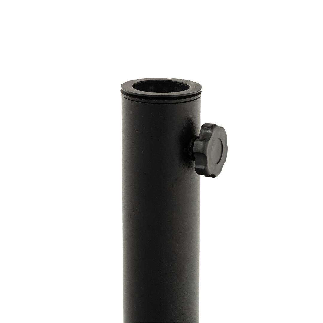 Base per Ombrellone da 23.5kg con 2 Manovelle e Rotelle 53x41 cm in Resina e Acciaio Nera