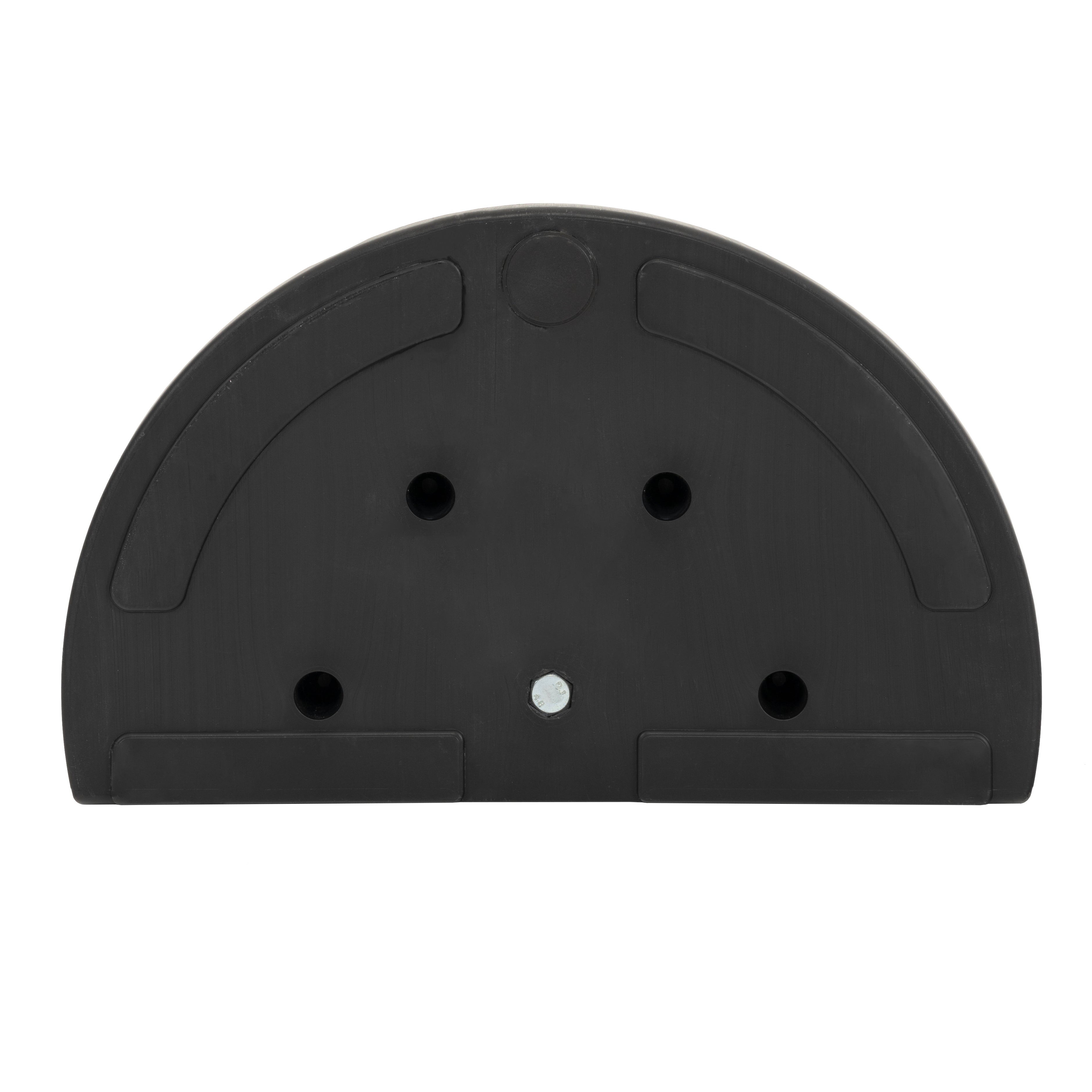 VESTIAMO CASA GIARDINO - Base Ombrellone semicircolare a parete nera in polietilene e cemento 8 kg - h7x46,5x28 cm