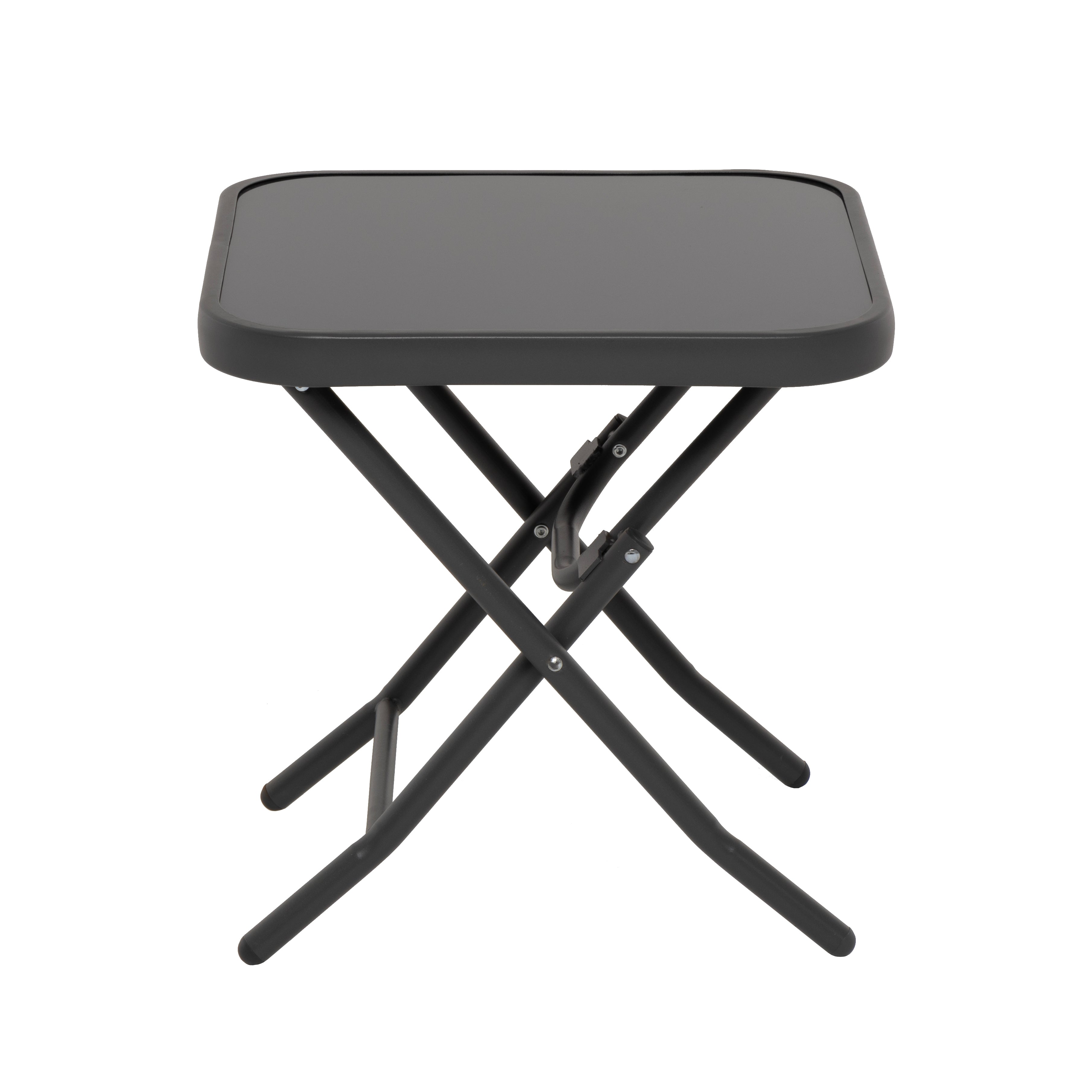 VESTIAMO CASA GIARDINO - Set da giardino 3 pezzi Tavolino con 2 Poltrone struttura in acciaio Antracite Richiudibili