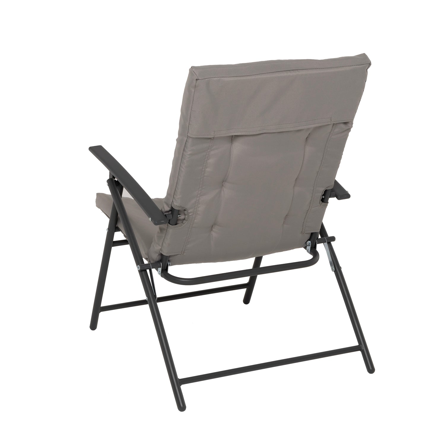 VESTIAMO CASA GIARDINO - Set da giardino 3 pezzi Tavolino con 2 Poltrone struttura in acciaio Antracite Richiudibili