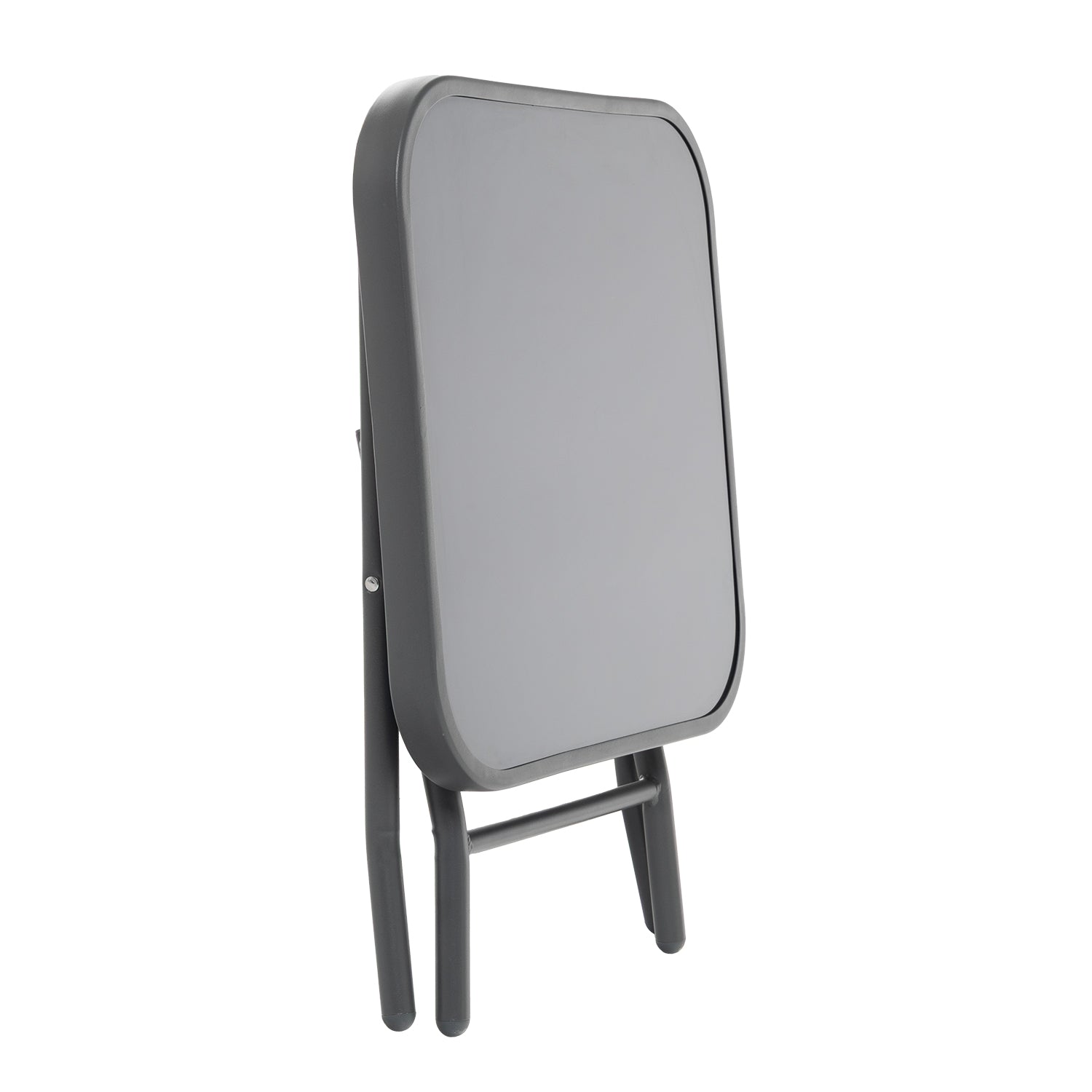 VESTIAMO CASA GIARDINO - Set giardino Tavolo 45x45 cm e 2 sedie in acciaio   Antracite Richiudibili con Cuscini Ècru